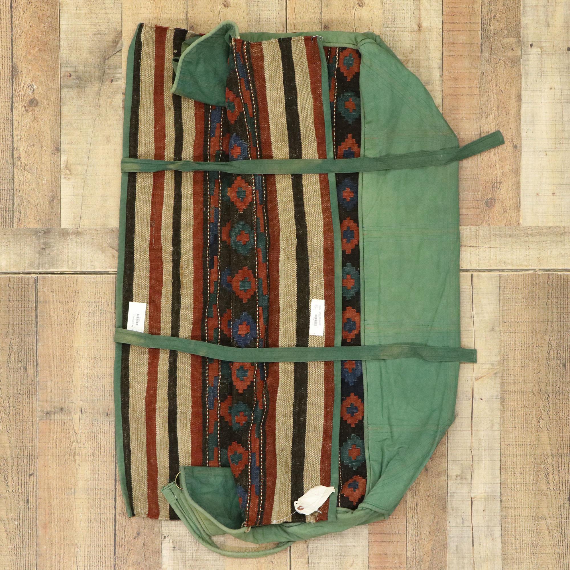 19th Century Antique Caucasian Kilim Bag, Tribal Bohemian Bag For Sale