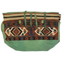 Used Caucasian Kilim Bag, Tribal Bohemian Bag