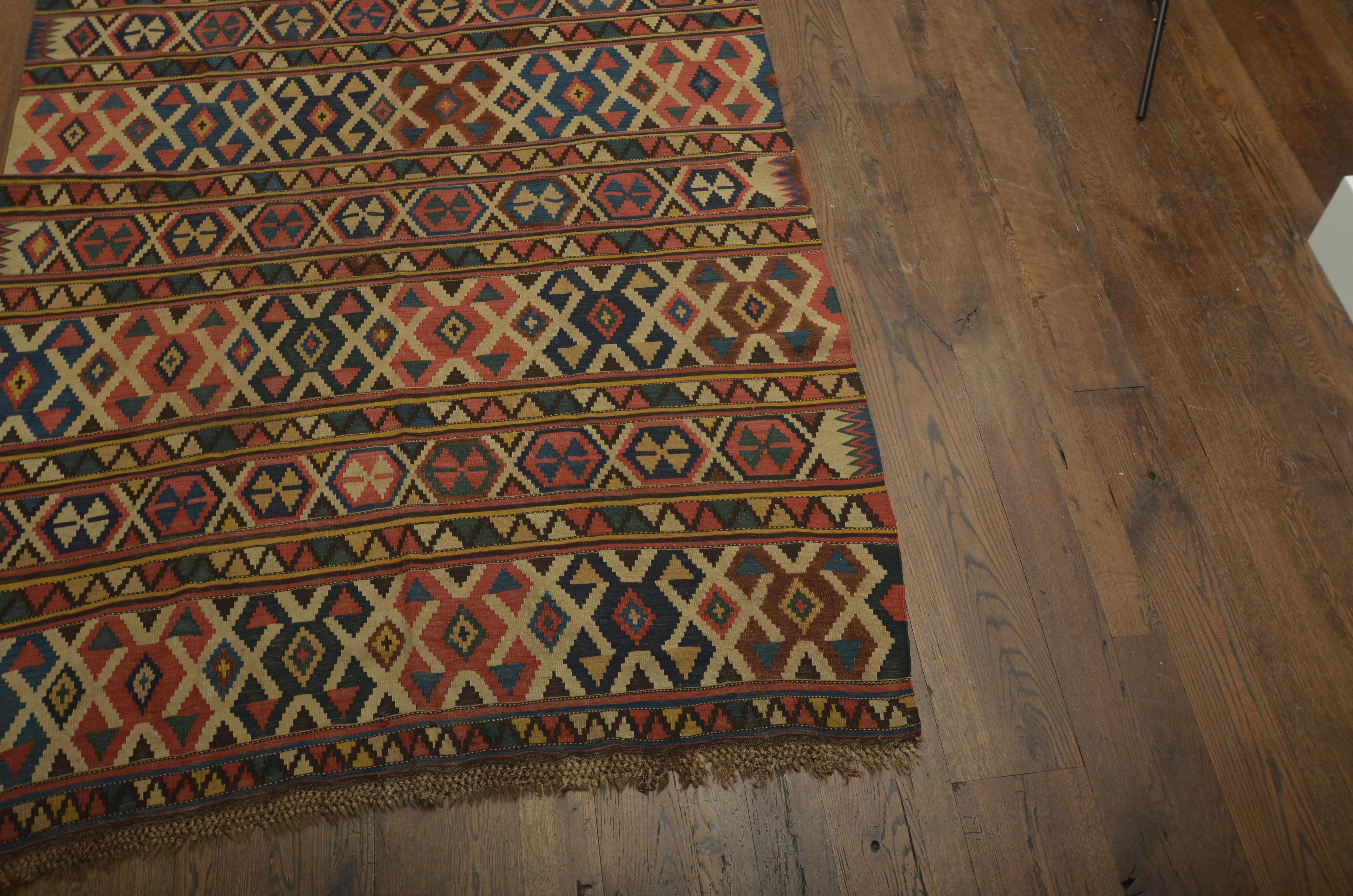 20th Century Antique Caucasian Kilim For Sale