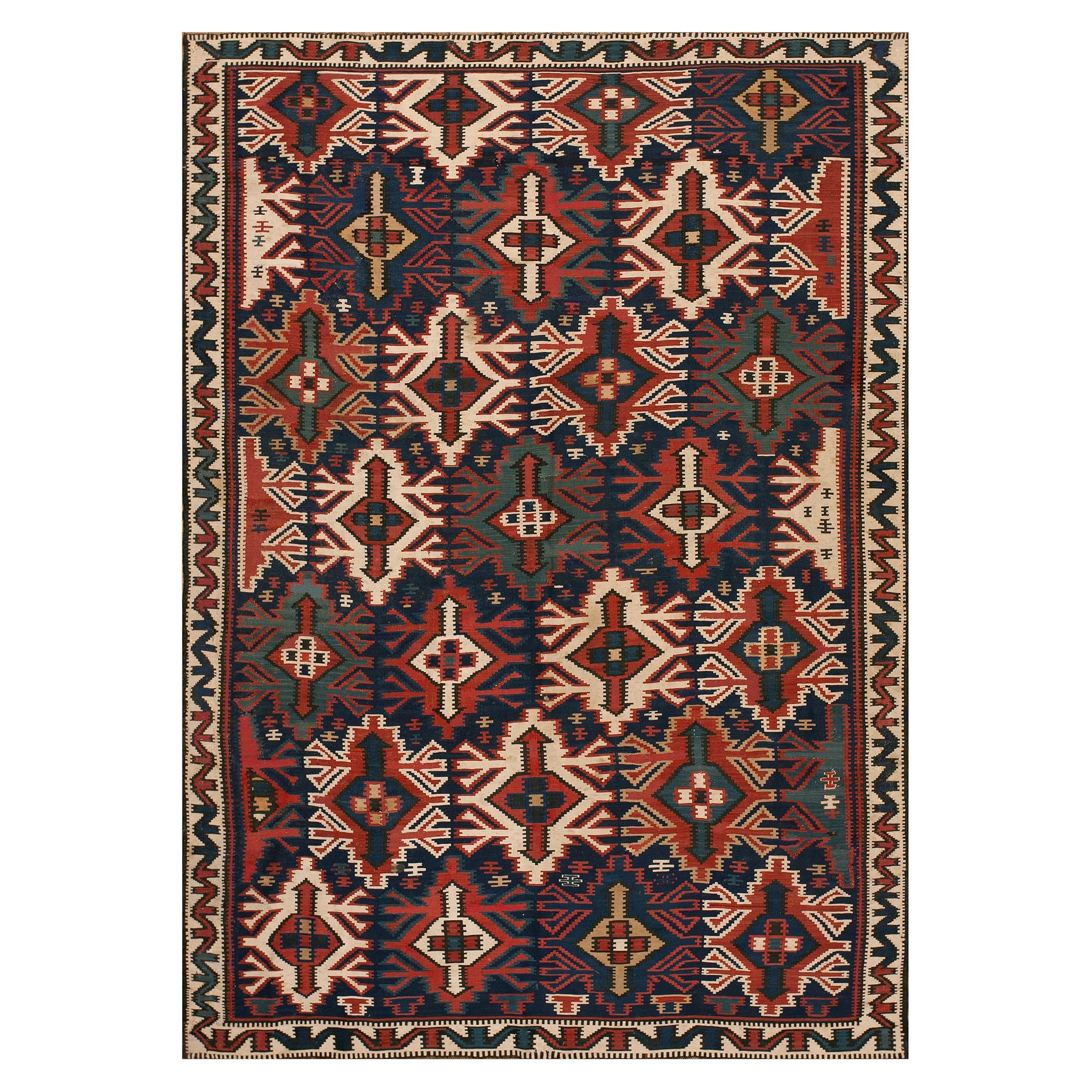 Antique Caucasian Kuba Kilim 5'8"  x 7'6" 