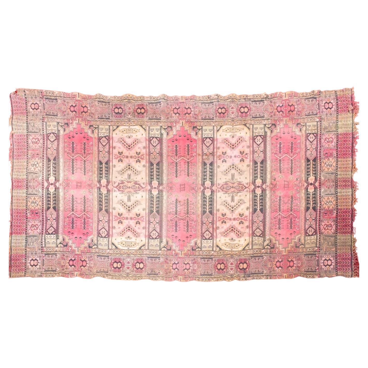 Antique Caucasian Kilim Geometric Carpet