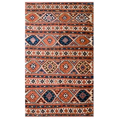 Alfombra caucásica de tejido plano kuba de principios del siglo XX ( 5'4" x 8'8" - 163 x 264 )