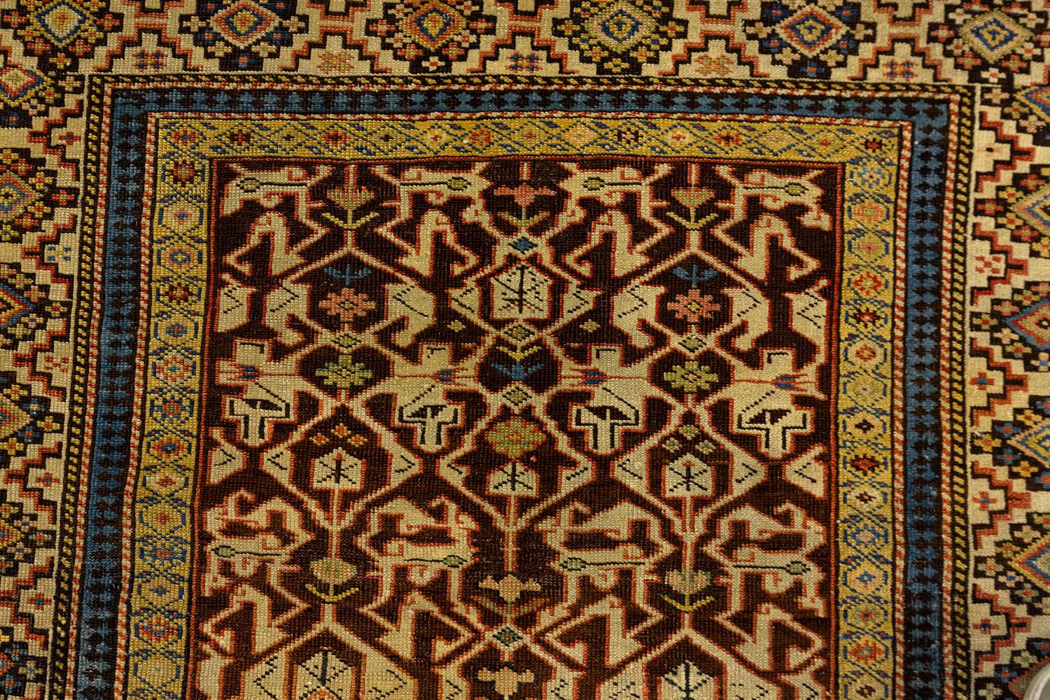 Antiker kaukasischer konakender Teppich im Zustand „Gut“ im Angebot in Ferrara, IT