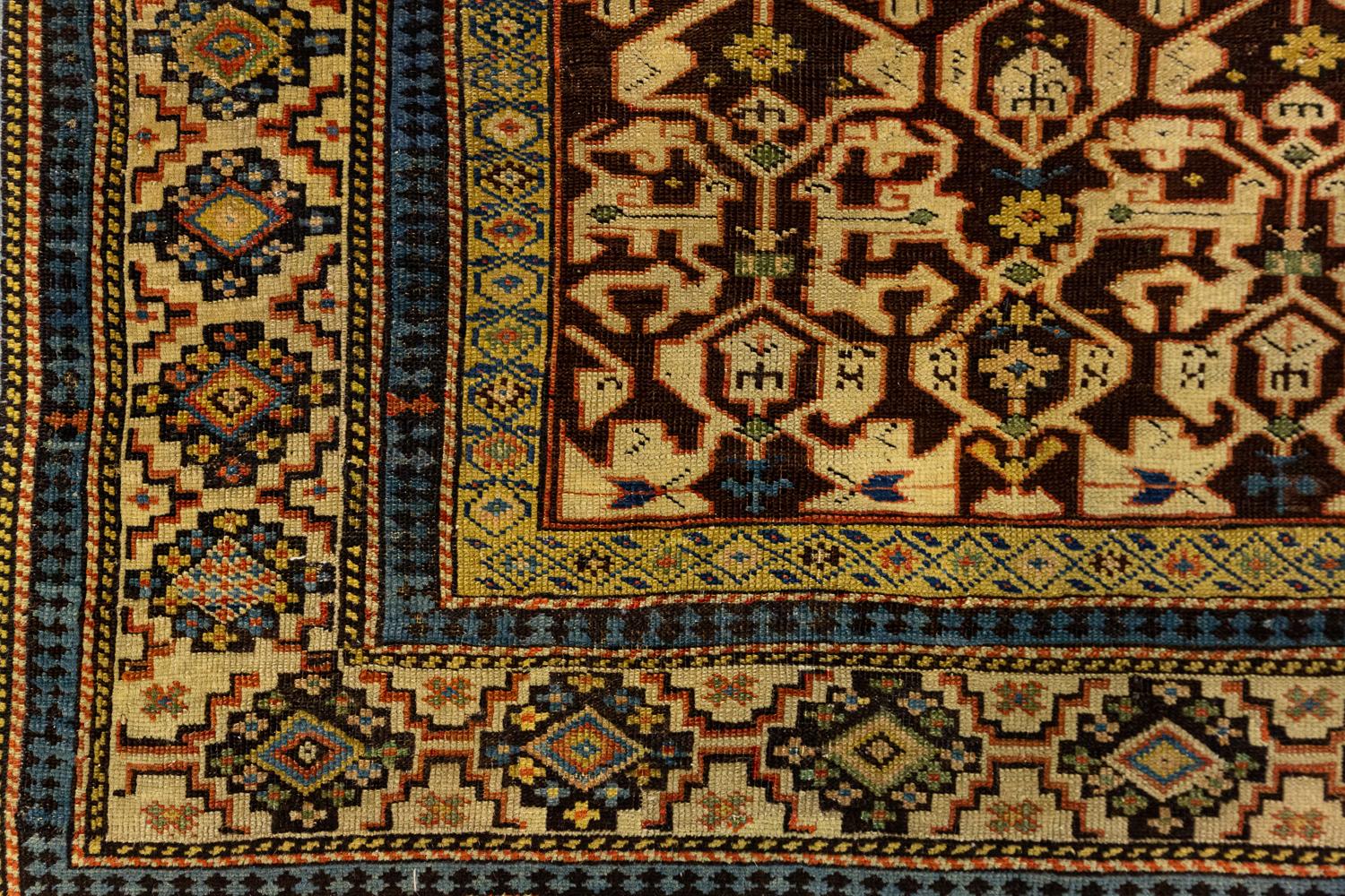 Antiker kaukasischer konakender Teppich (Wolle) im Angebot