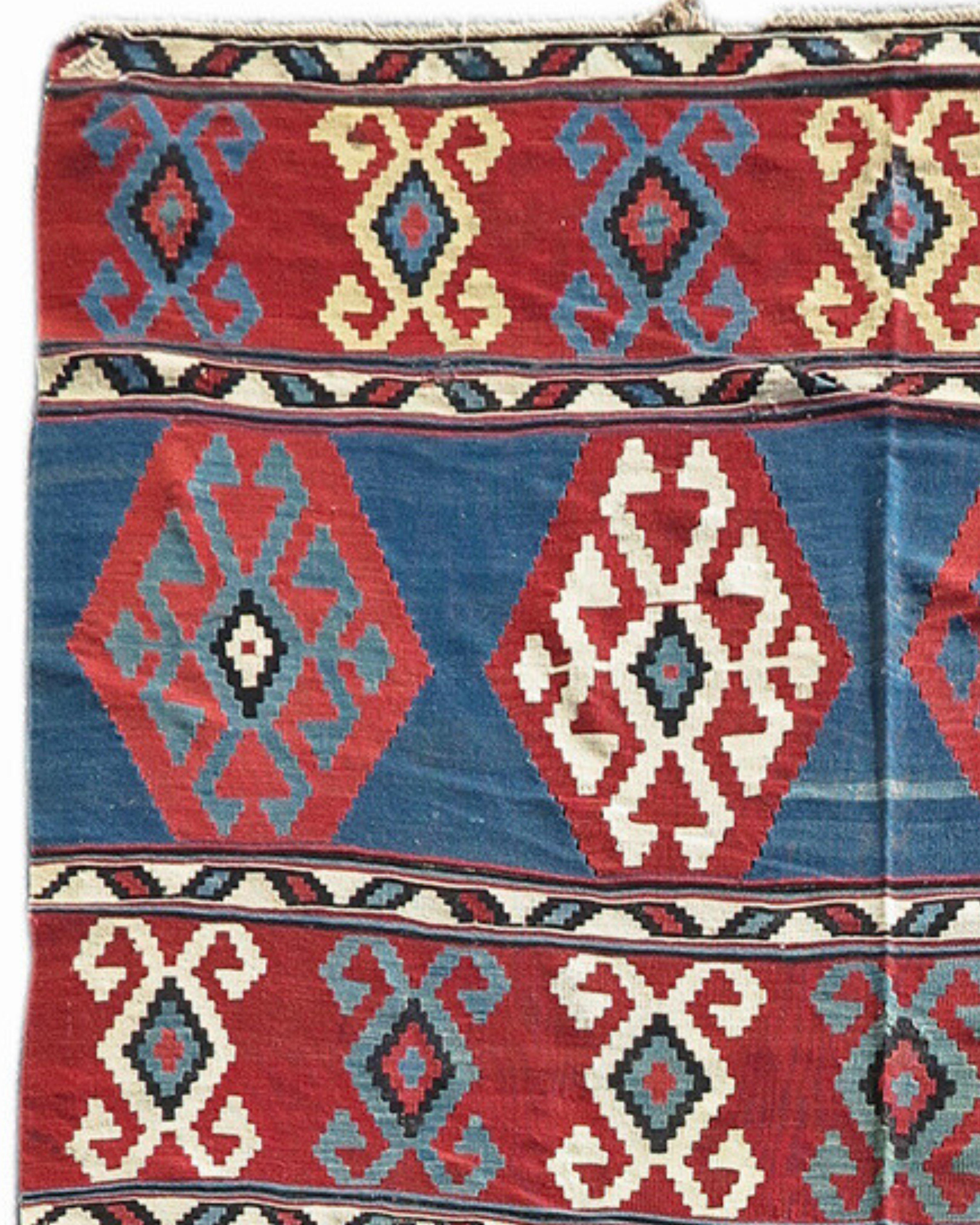 Antique Caucasian Kuba Kilim Rug, Late 19th Century In Excellent Condition For Sale In San Francisco, CA