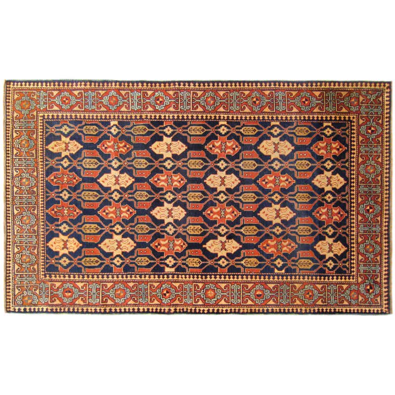 Antique Caucasian Kuba Oriental Rug in Small Size with Repeat Design ...