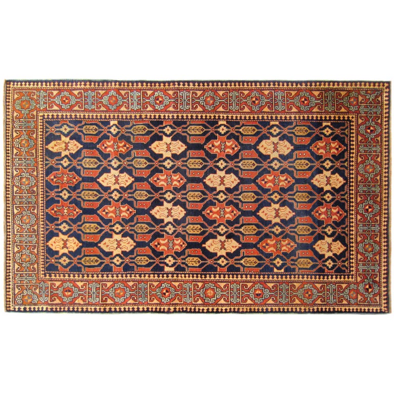 Antique Caucasian Kuba Oriental Rug in Small Size with Repeat Design ...