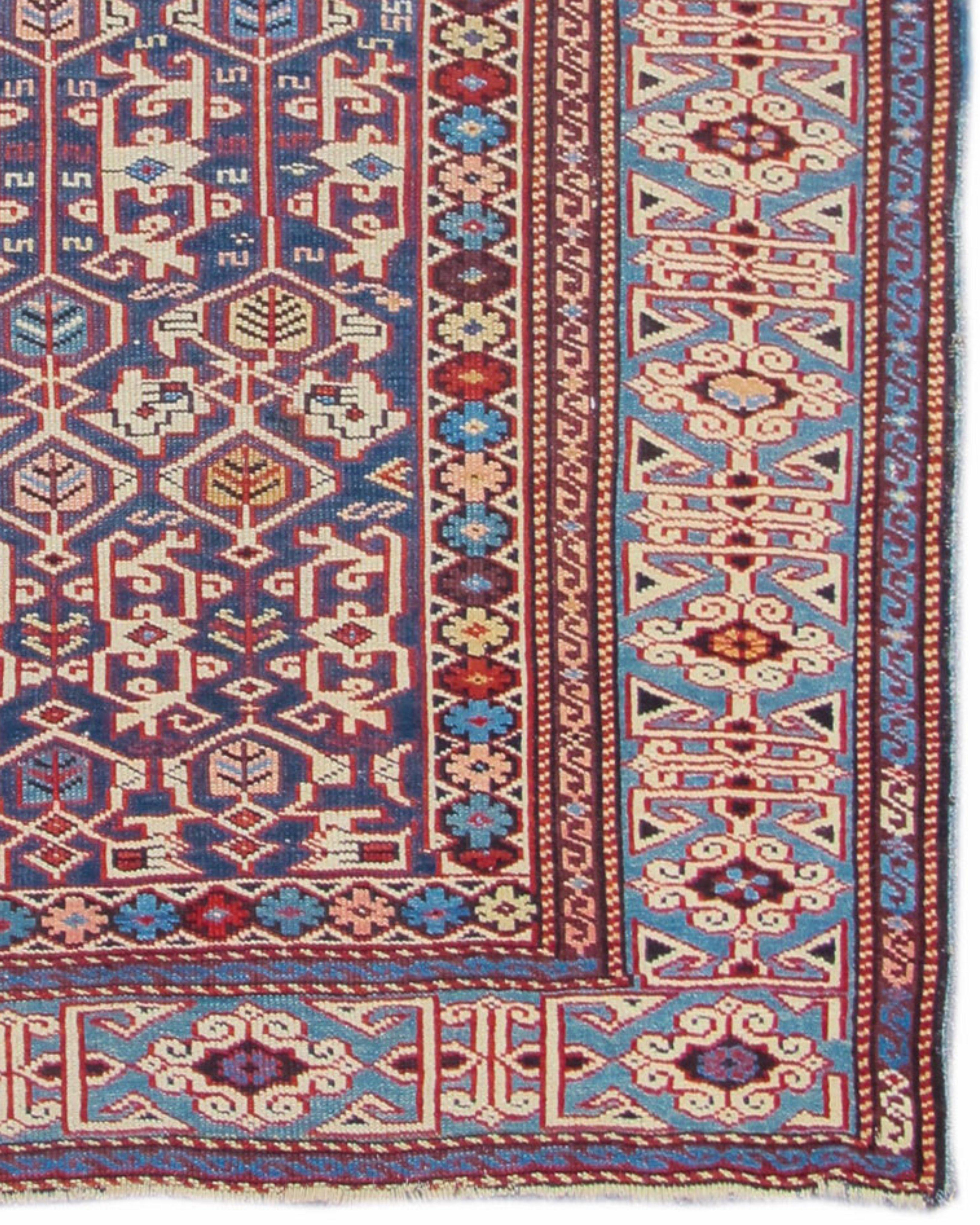 Wool Antique Caucasian Kuba Rug, 19th Century For Sale