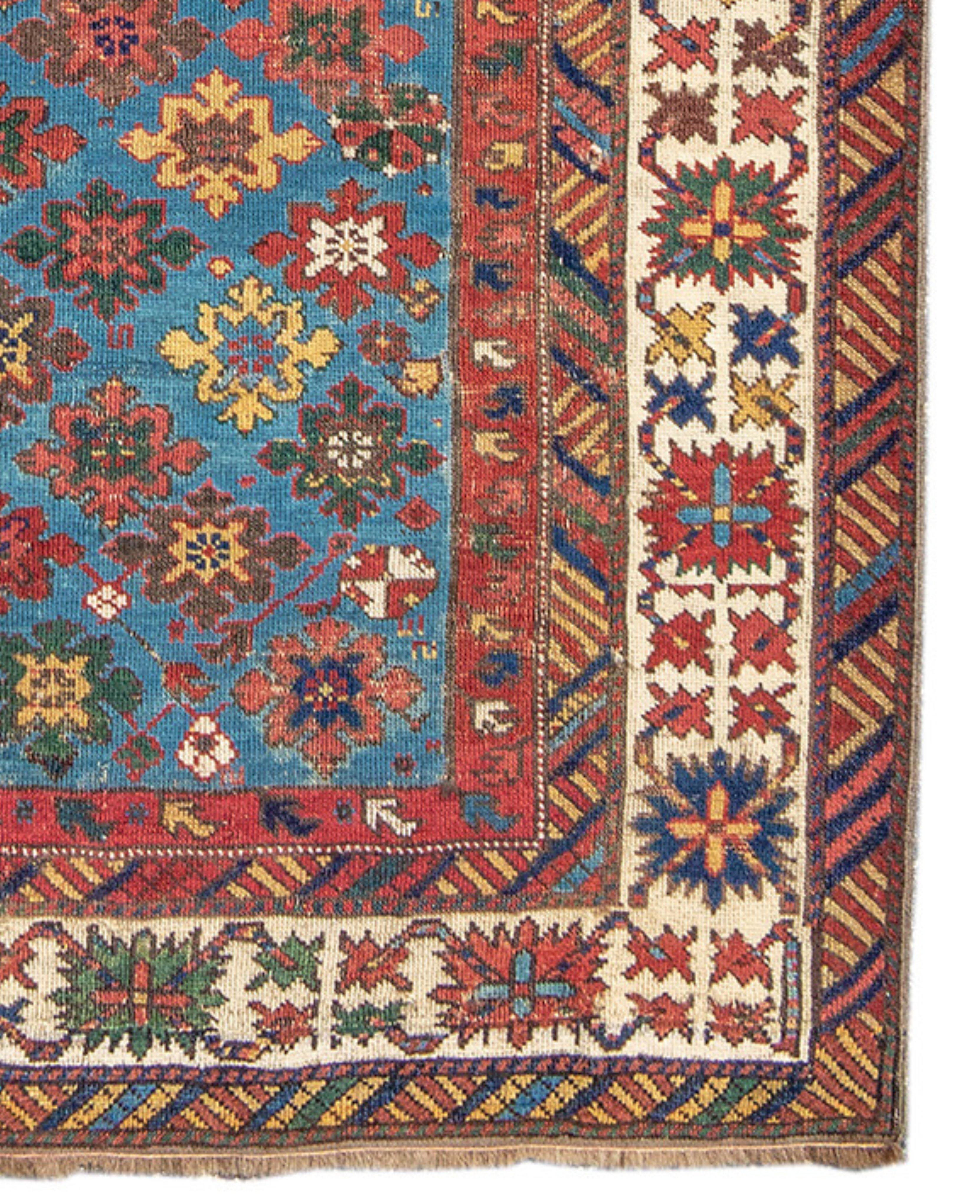 Wool Antique Caucasian Kuba Rug, 19th Century For Sale