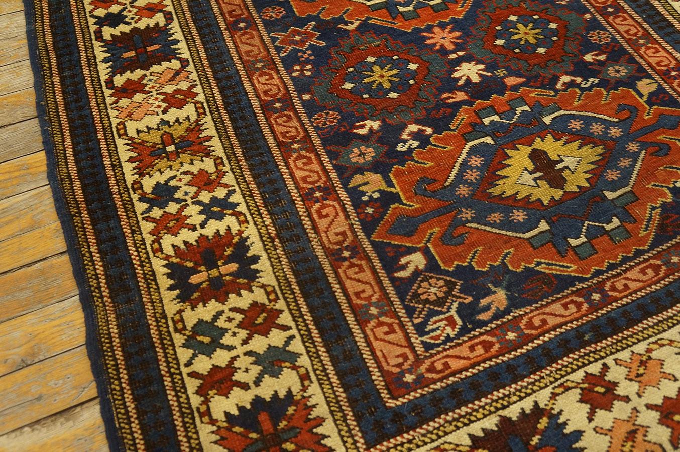 Alfombra Kuba caucásica del siglo XIX ( 3'9