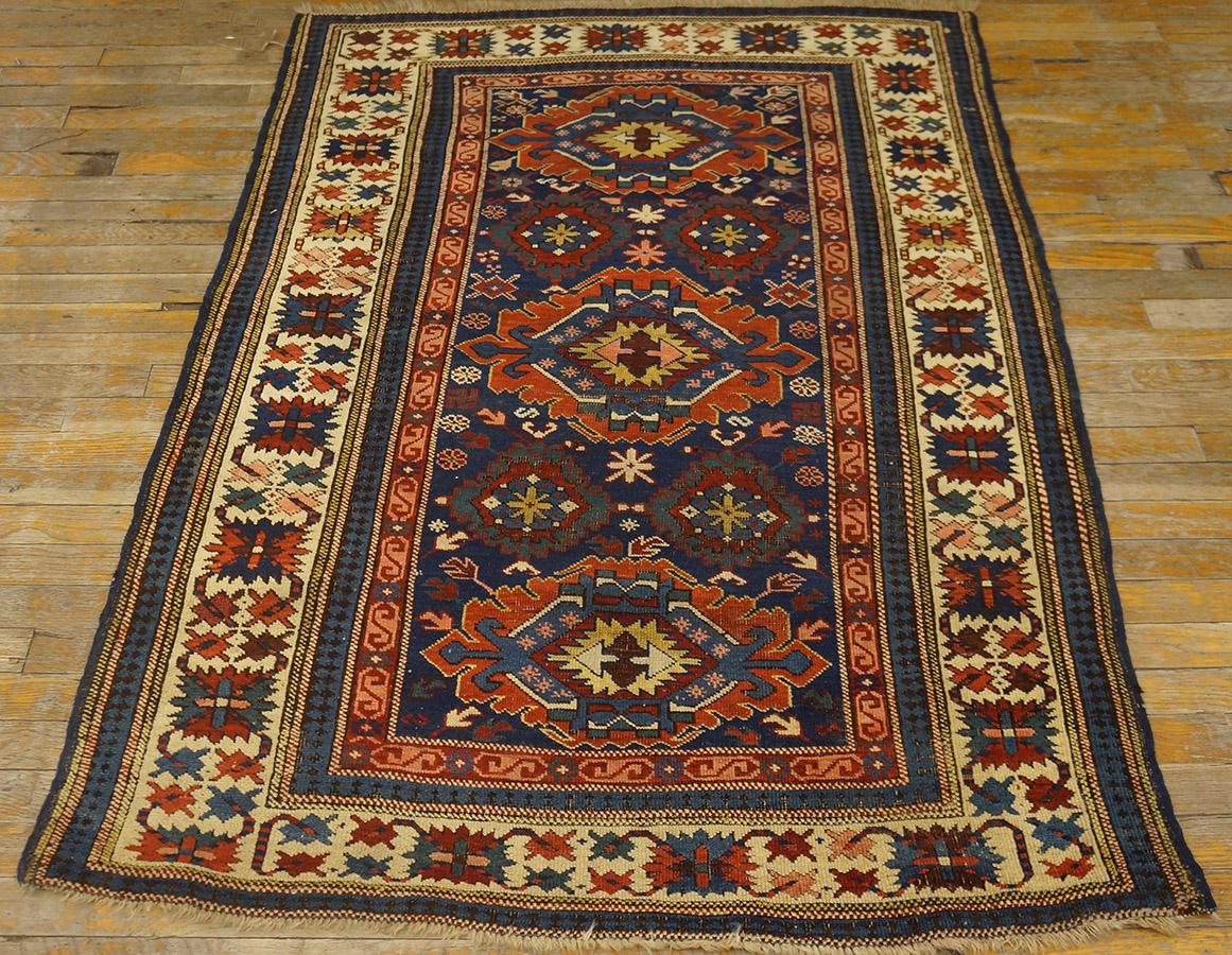 Wool 19th Century Caucasian Kuba Carpet ( 3'9