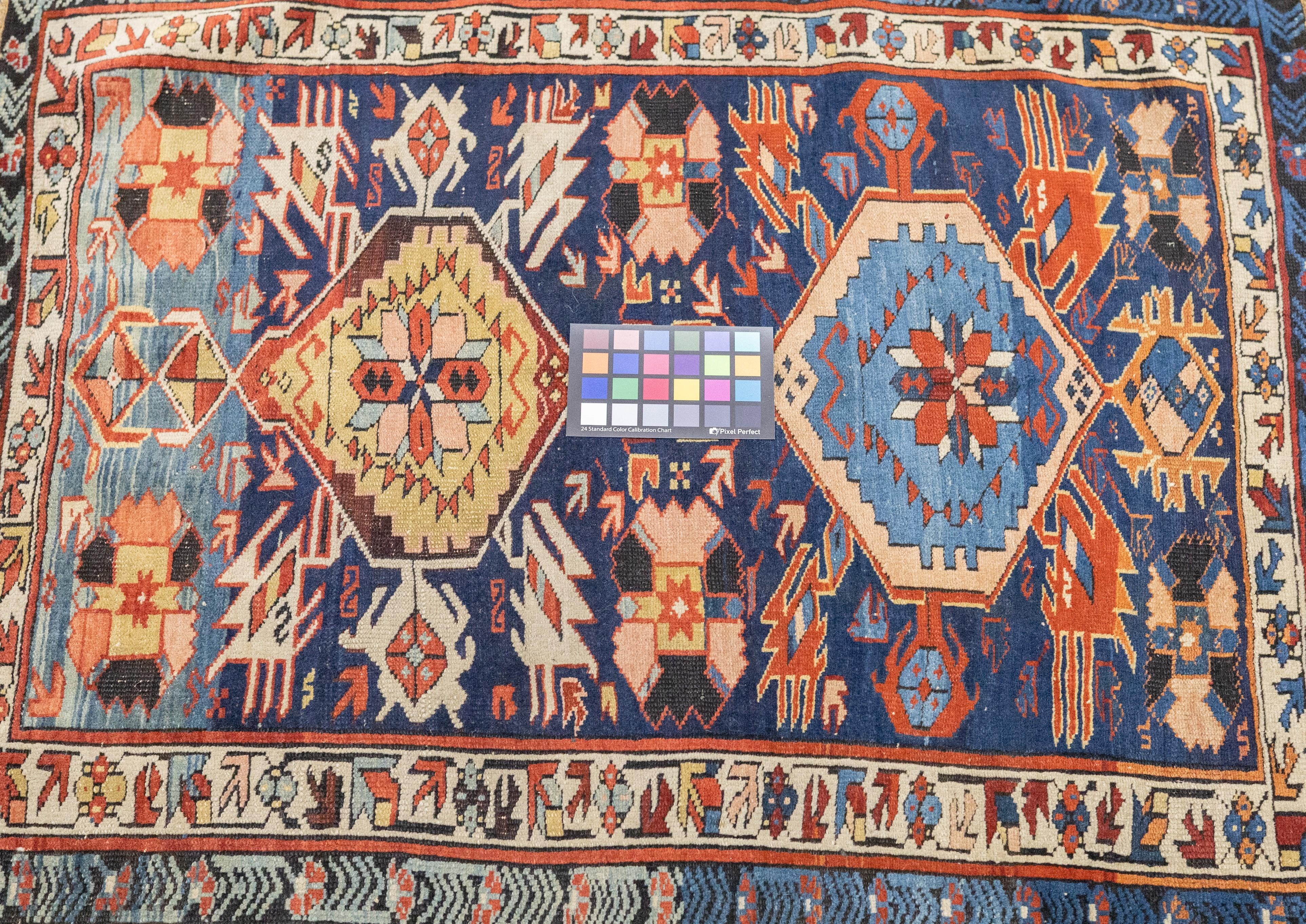 Tapis Kuba caucasien ancien de 3'0