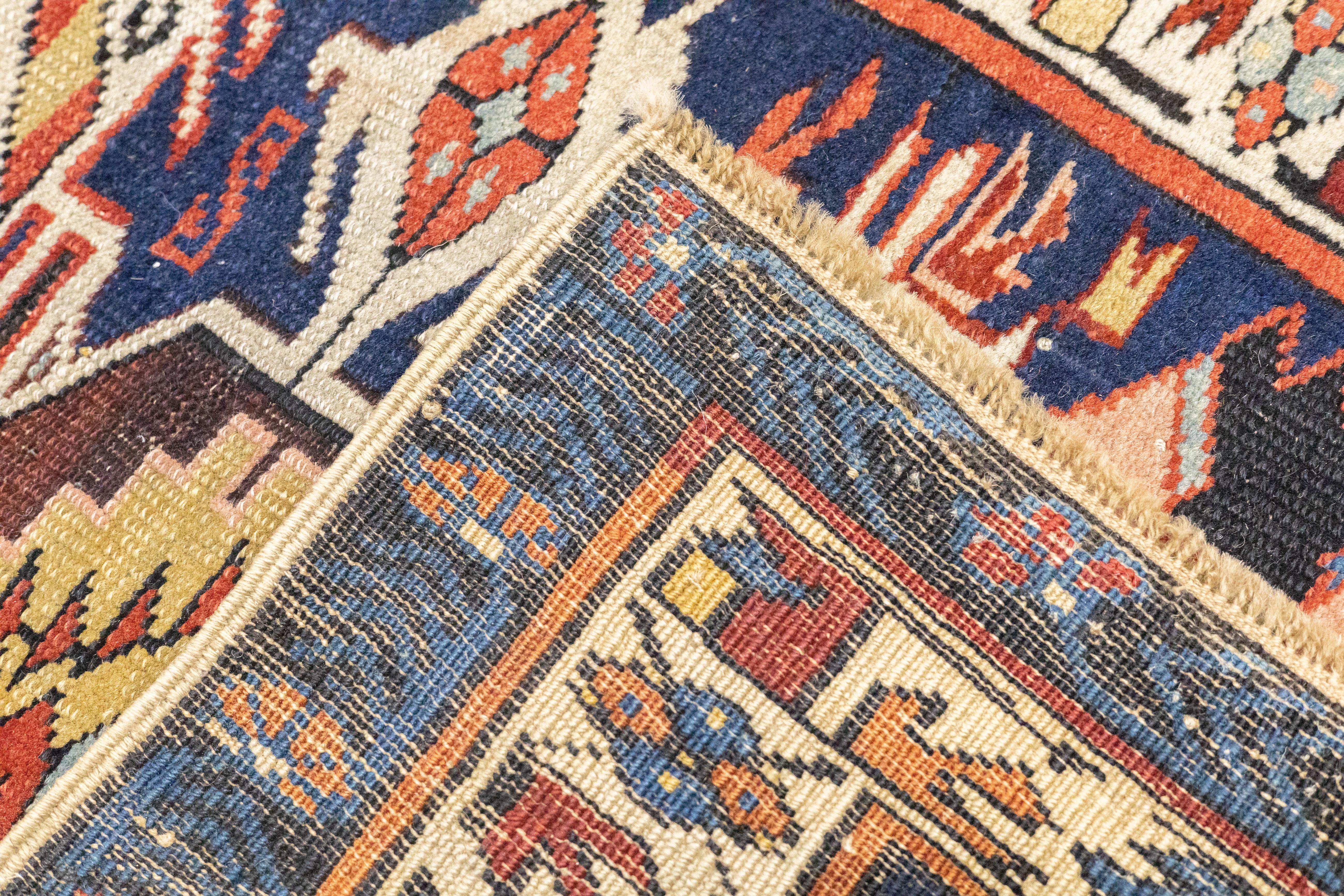 Tapis Kuba caucasien ancien de 3'0