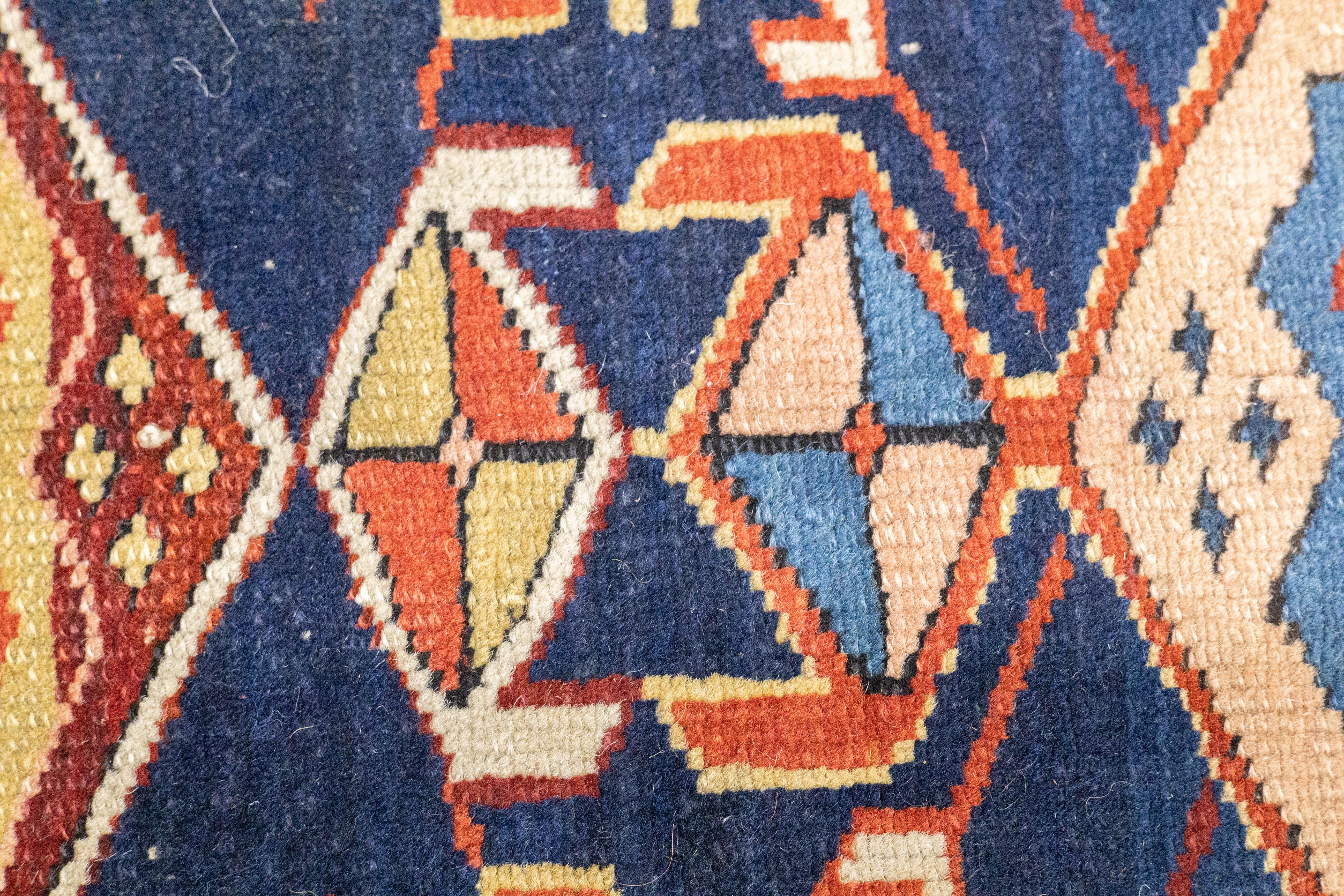 Tapis Kuba caucasien ancien de 3'0