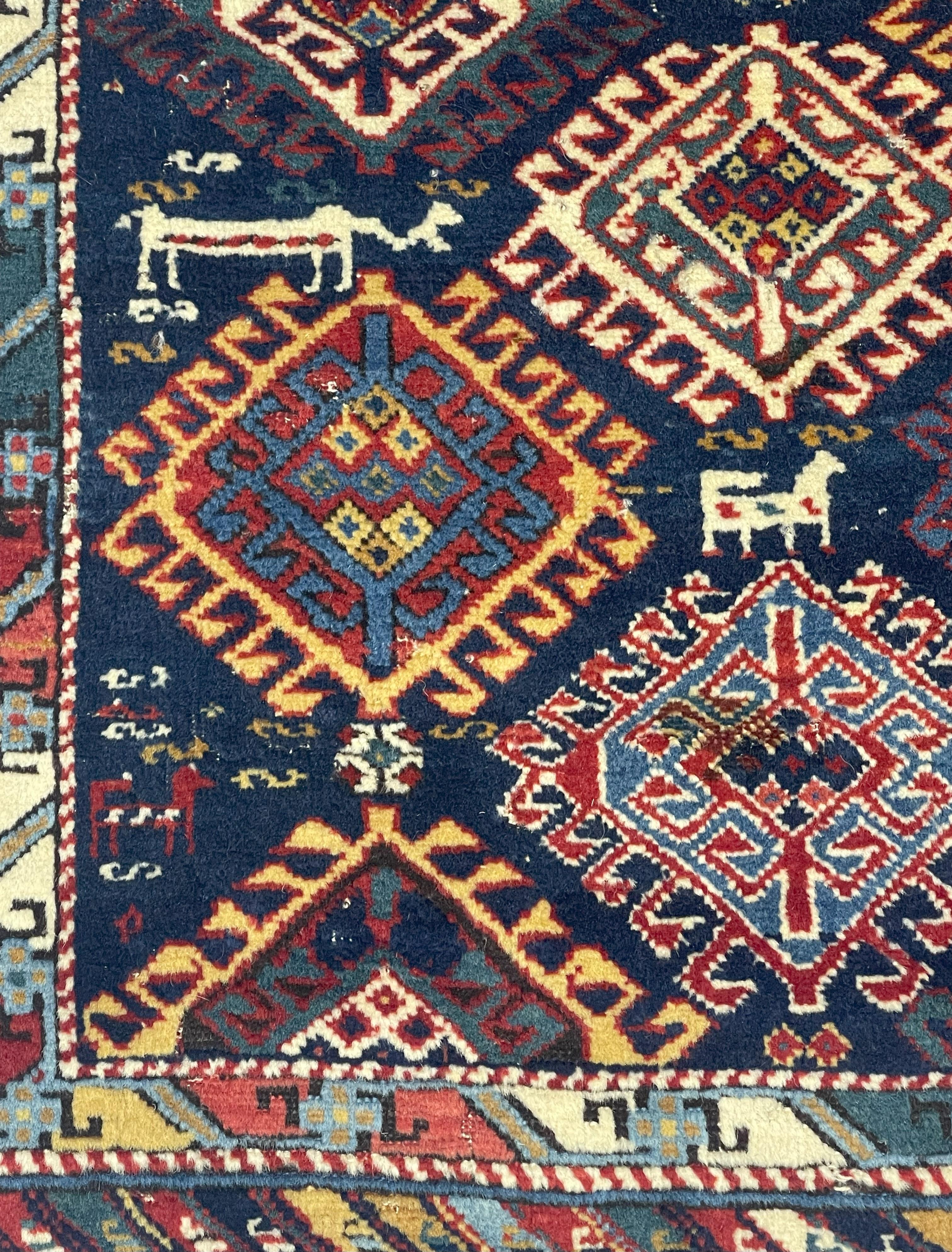 Antique Caucasian Kuba Rug 3’10