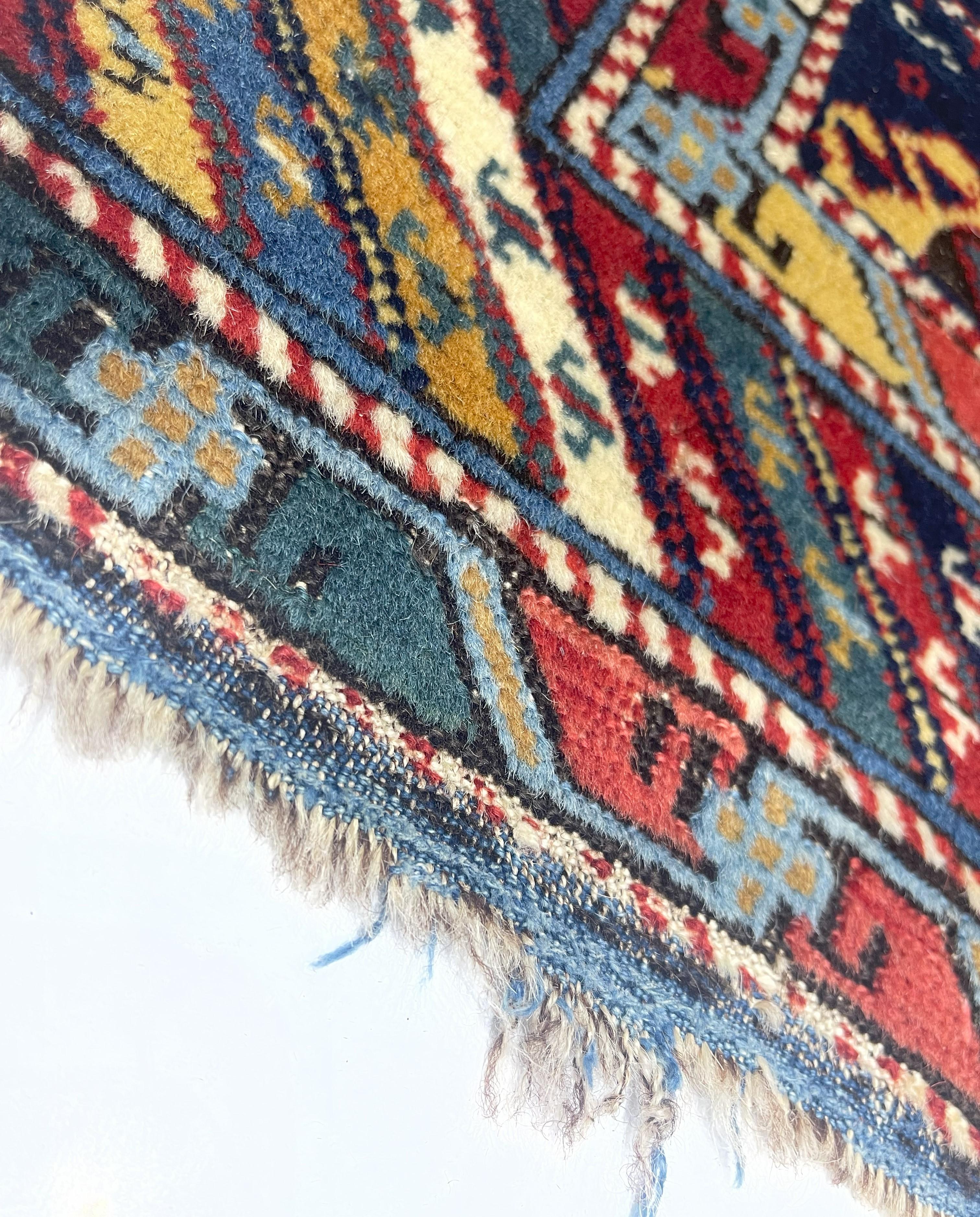 Wool Antique Caucasian Kuba Rug 3’10
