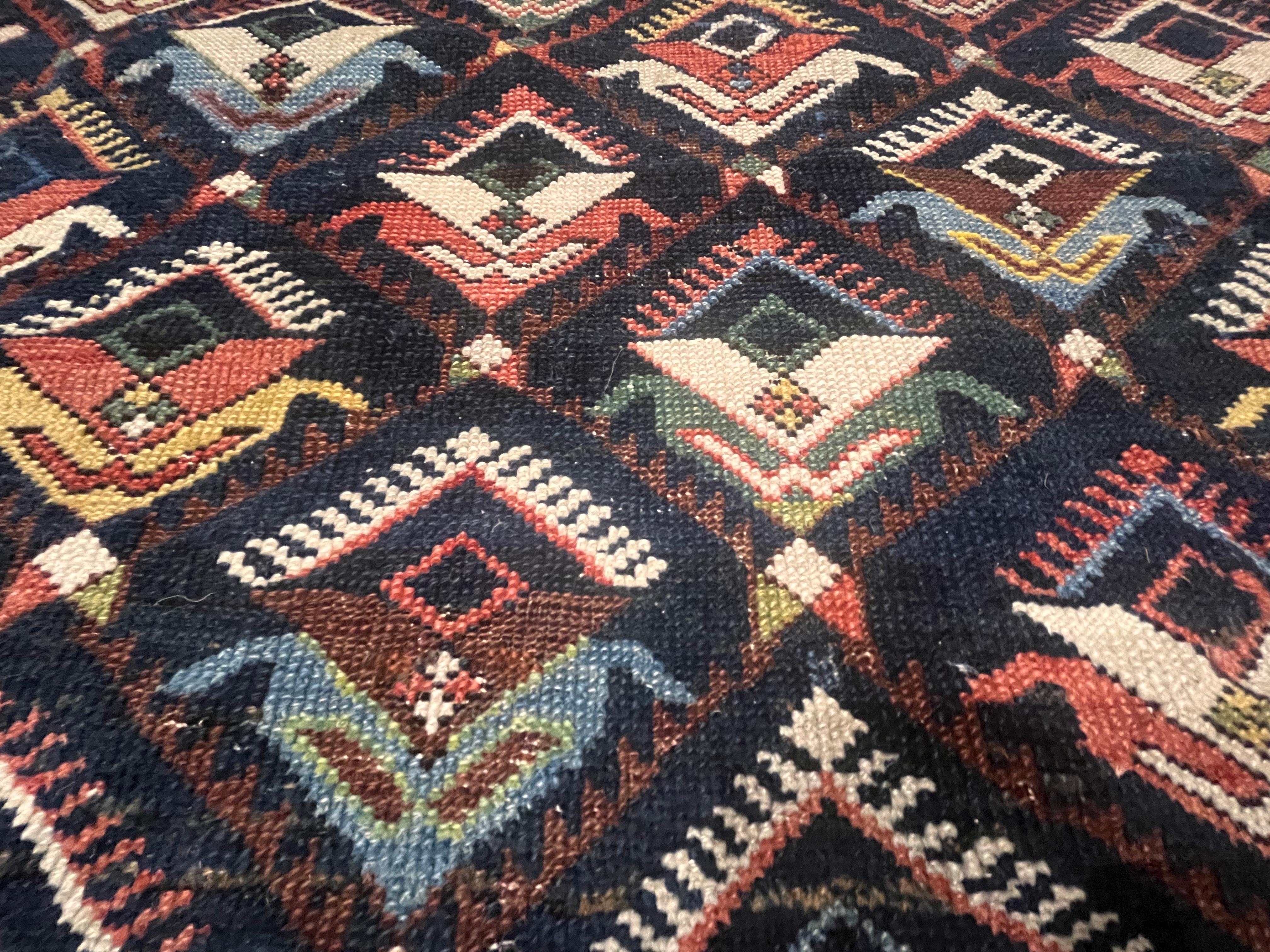 Wool Antique Caucasian Kuba Rug 3'10'' x 5'1'' For Sale