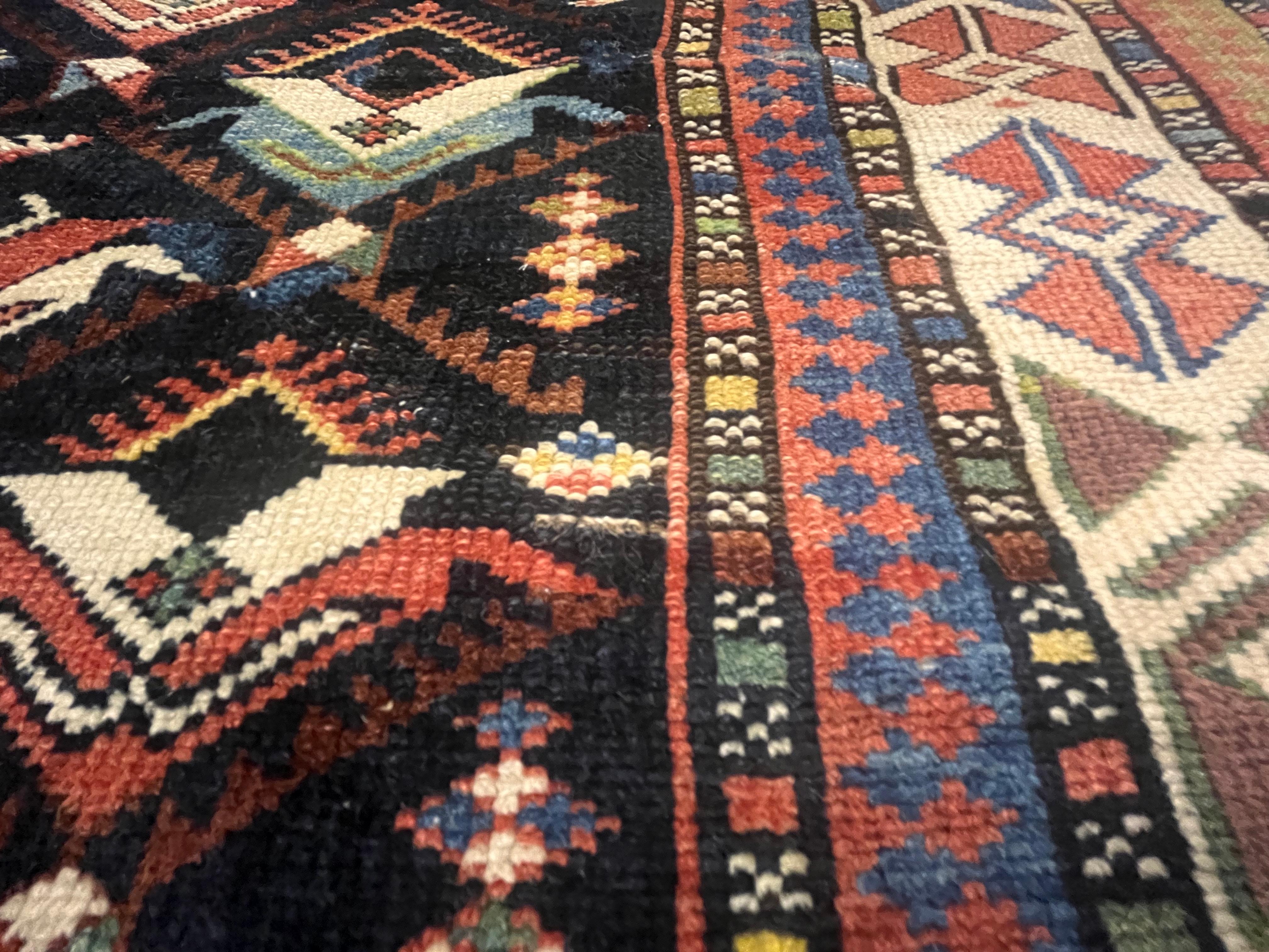 Antique Caucasian Kuba Rug 3'10'' x 5'1'' For Sale 2