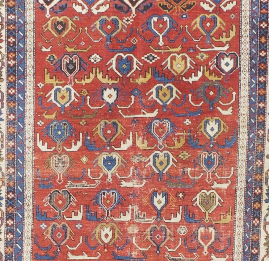 Caucasien Tapis ancien caucasien Kuba 3'10 x 5'3
