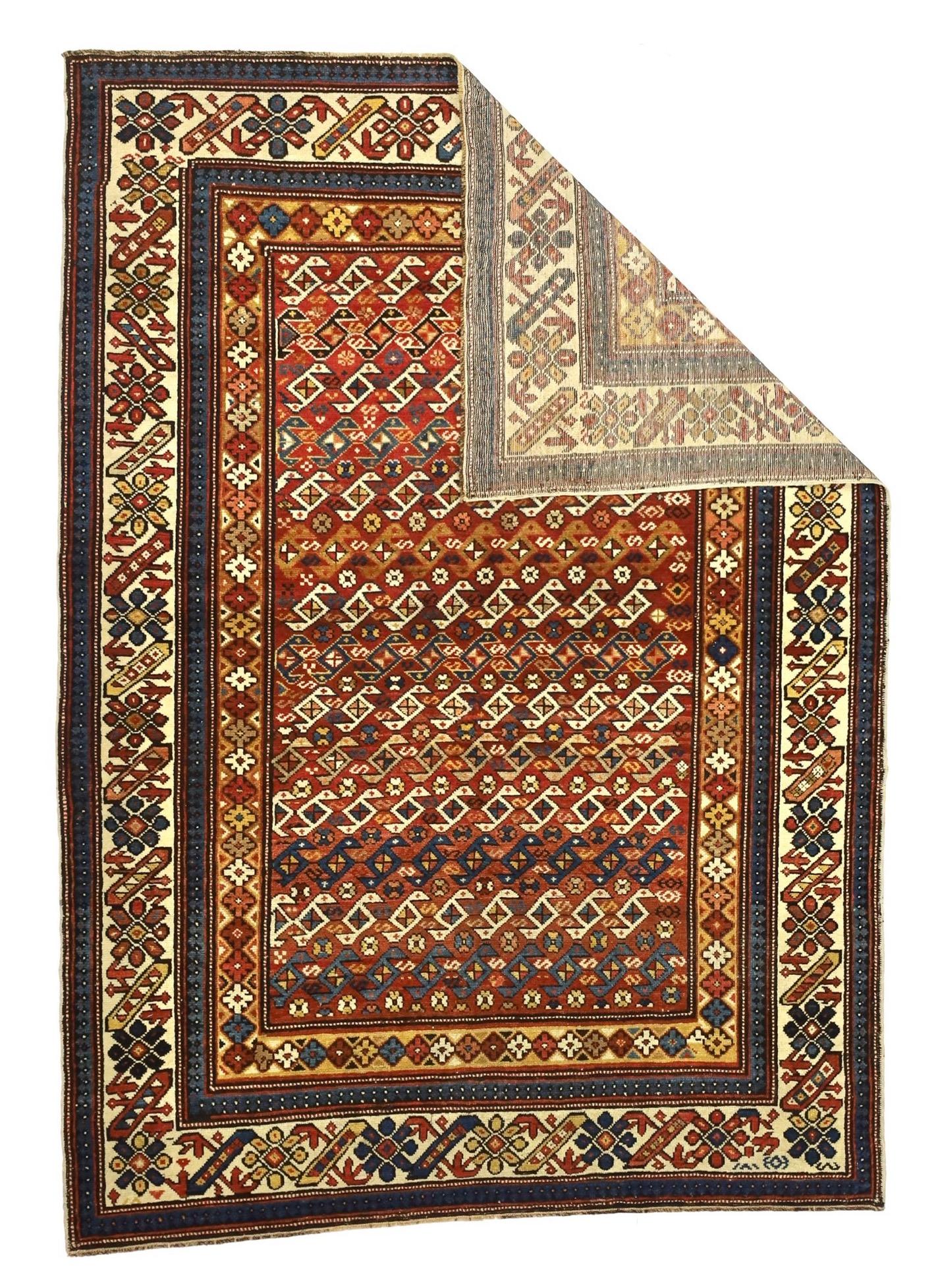 Tapis ancien caucasien Kuba 3'11