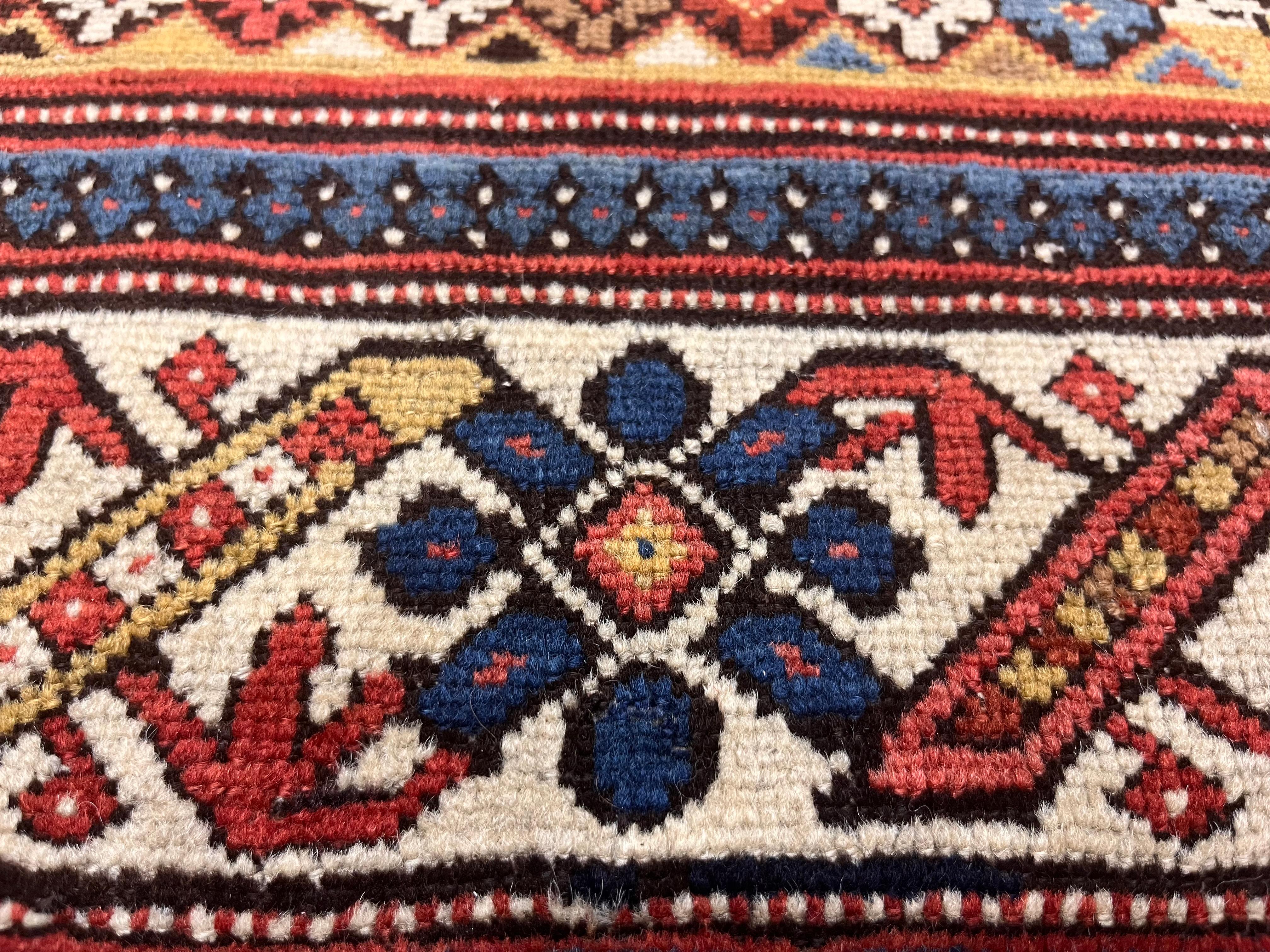 Tapis Kuba caucasien antique 3'11
