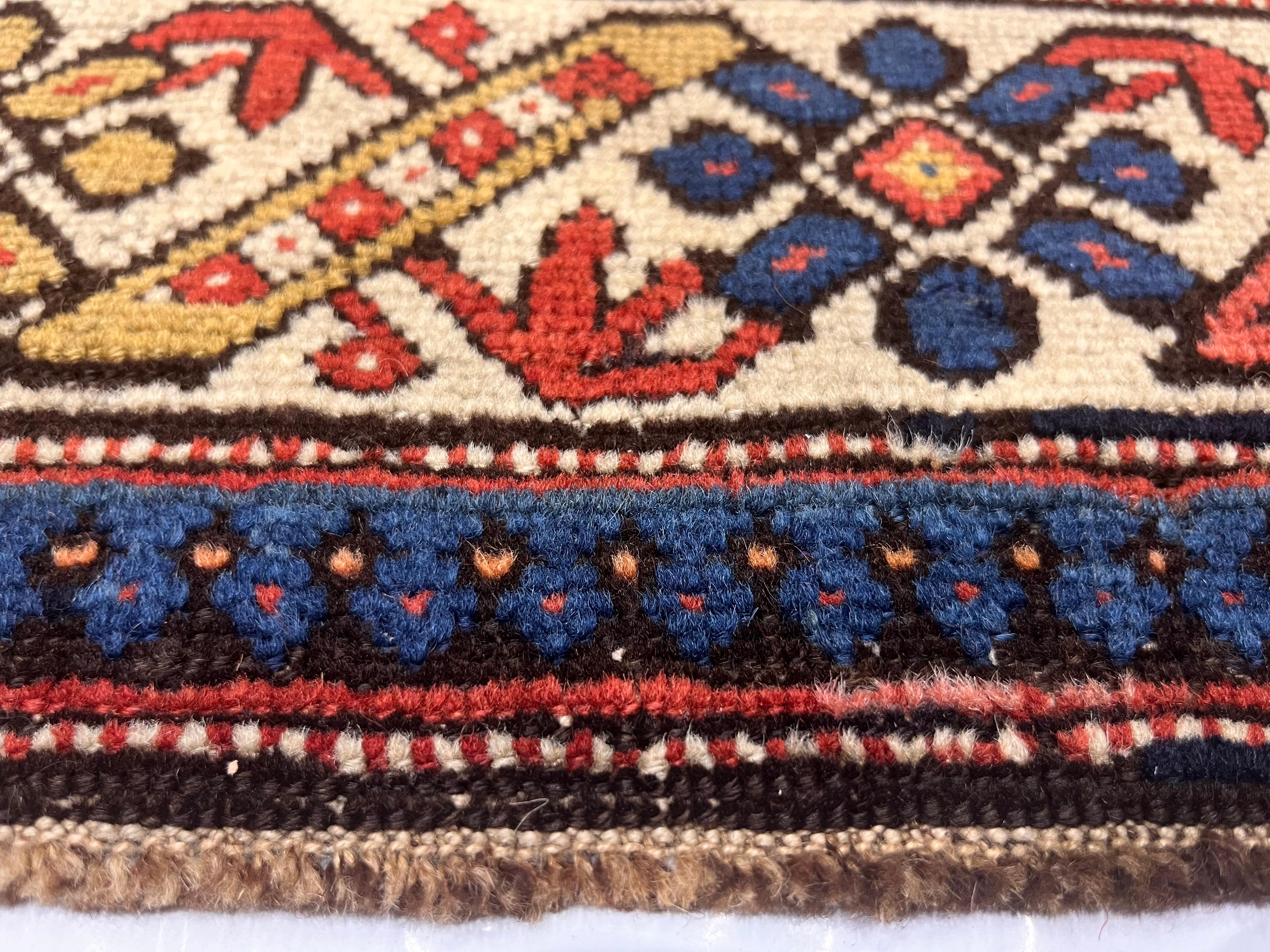 XIXe siècle Tapis Kuba caucasien antique 3'11
