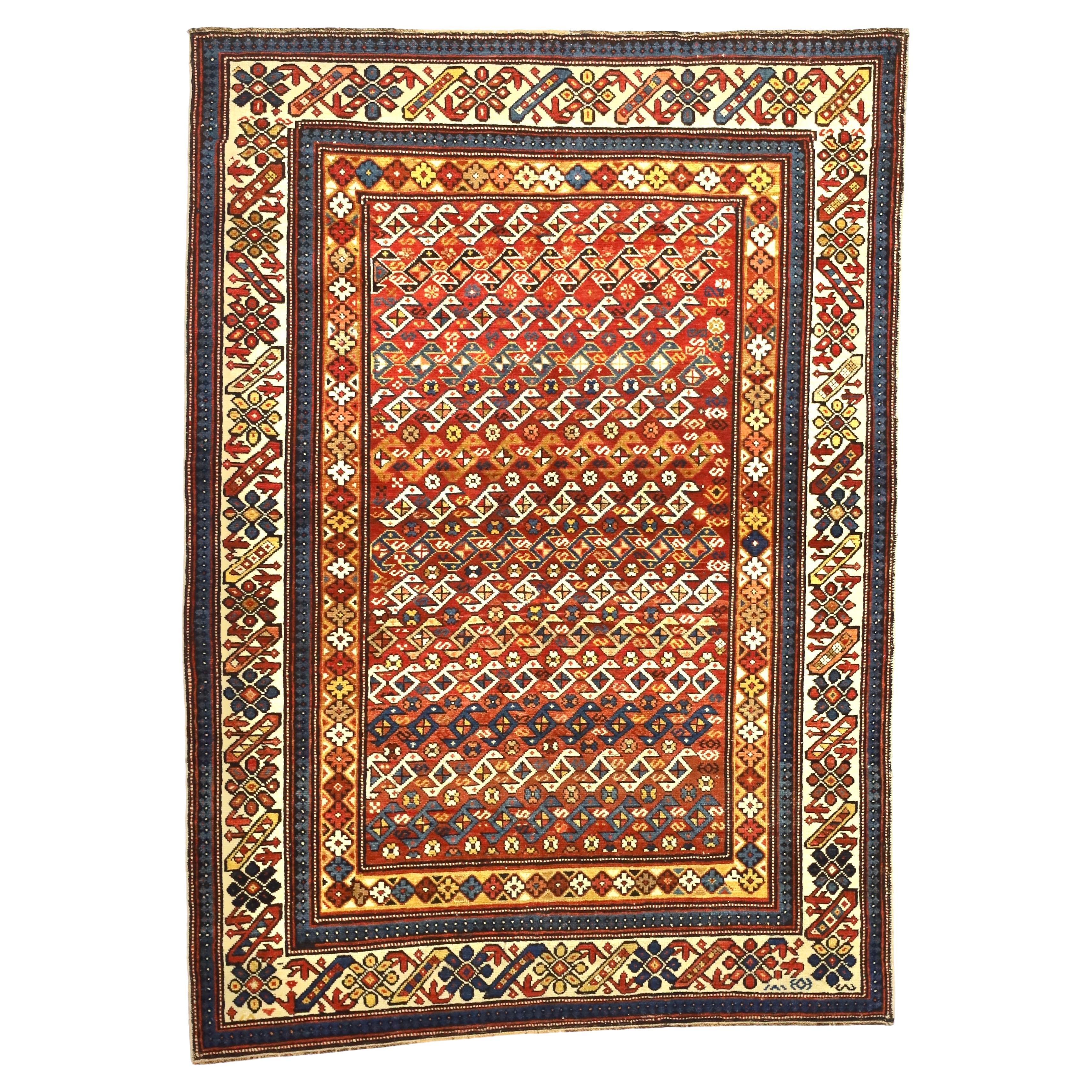 Antique Caucasian Kuba Rug 3'11" x 5’8”