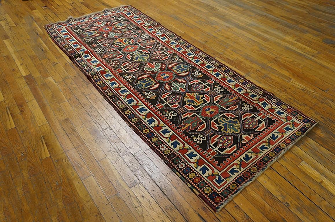 Hand-Knotted 19th Century Caucasian Kazak Carpet ( 3'2