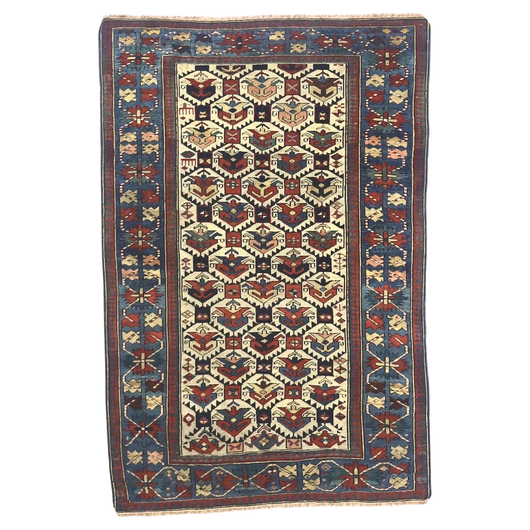 Antique Caucasian Kuba Rug 3'4" x 5’0"