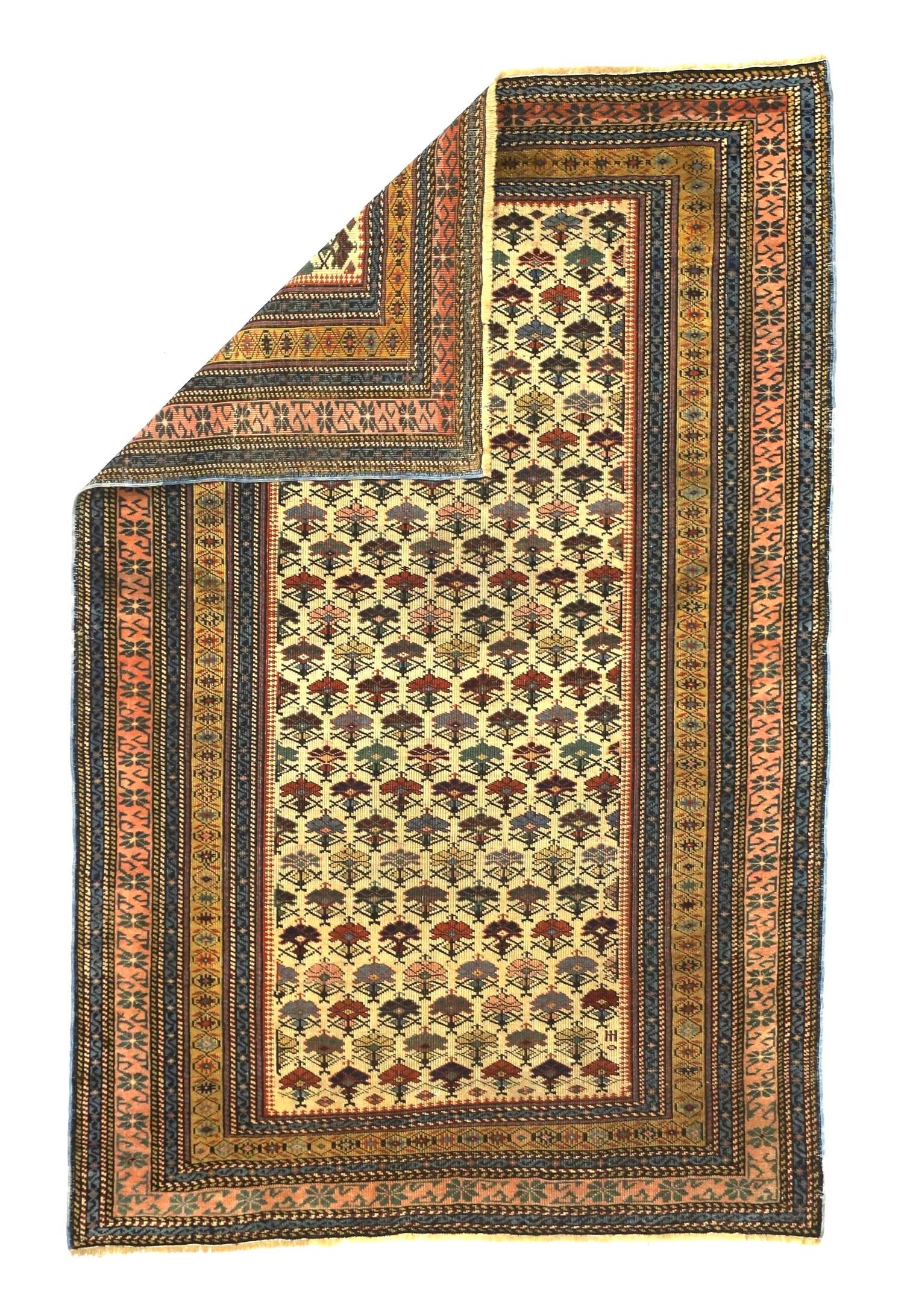Antiker kaukasischer Kuba-Teppich 3'6