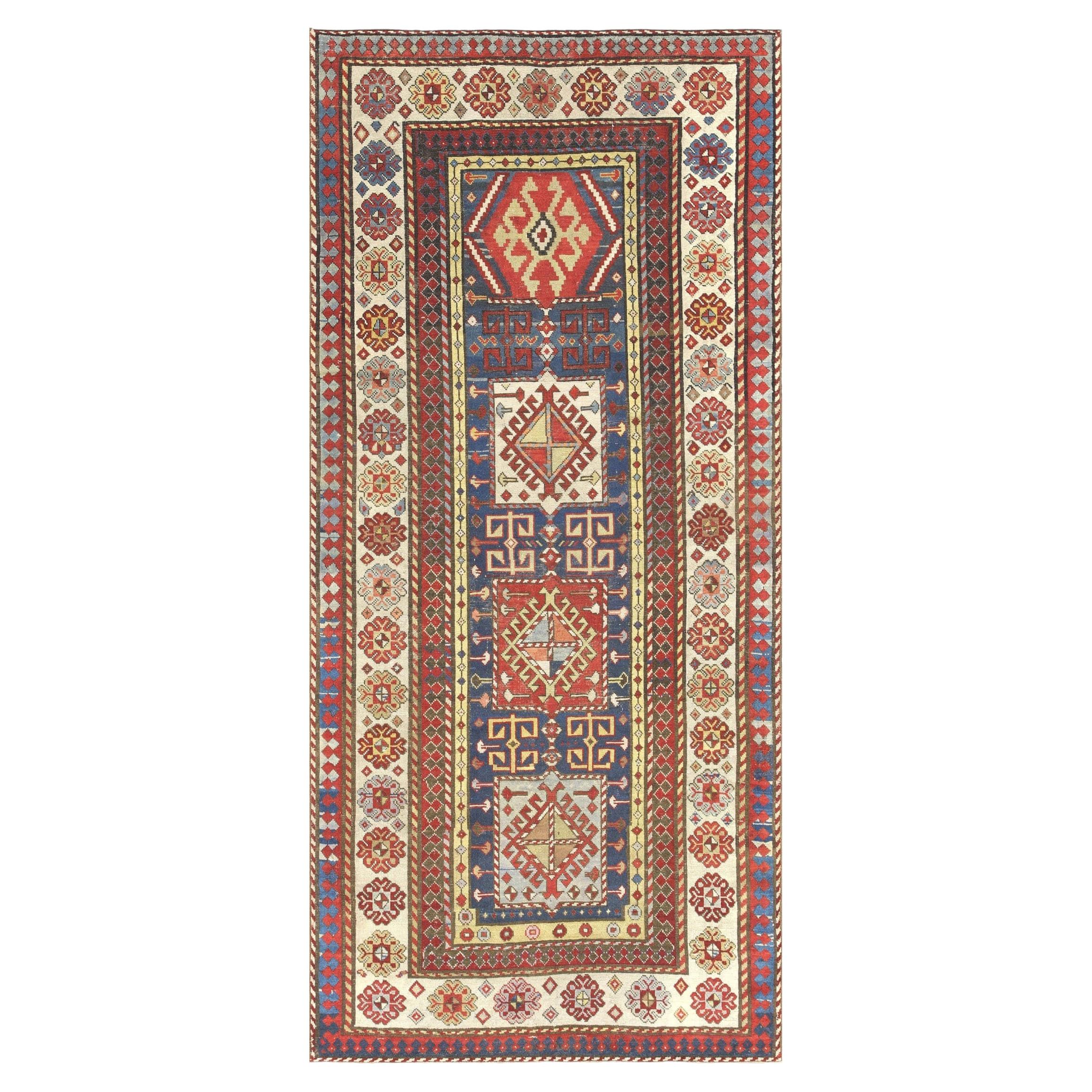 Antique Caucasian Kuba Rug - 3'6" x 7'6"