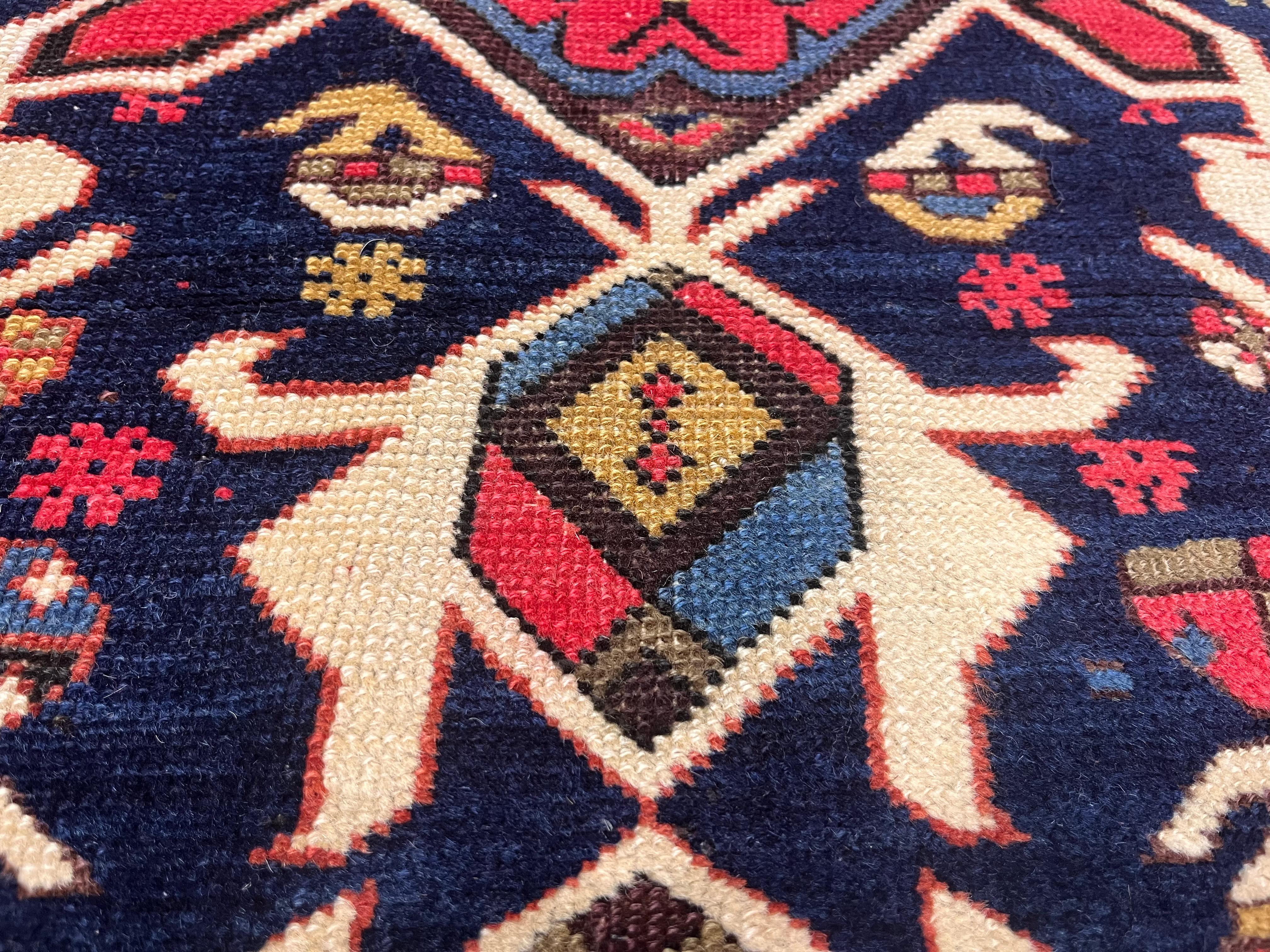 Antique Caucasian Kuba Rug 3'7