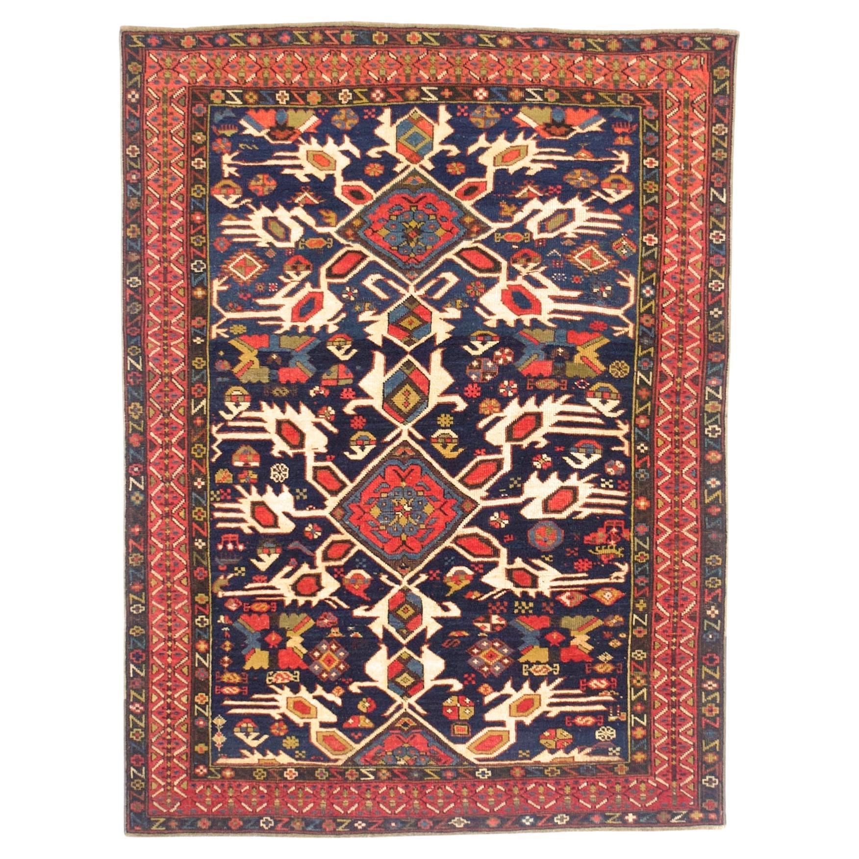 Antique Caucasian Kuba Rug 3'7" x 4’10"