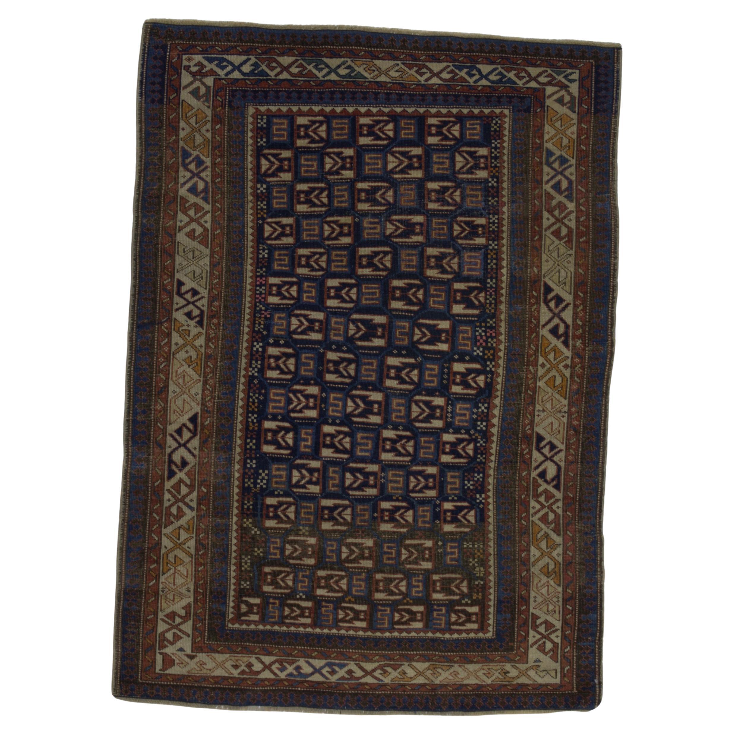 Antique Caucasian Kuba Rug 3'7" x 5’0"