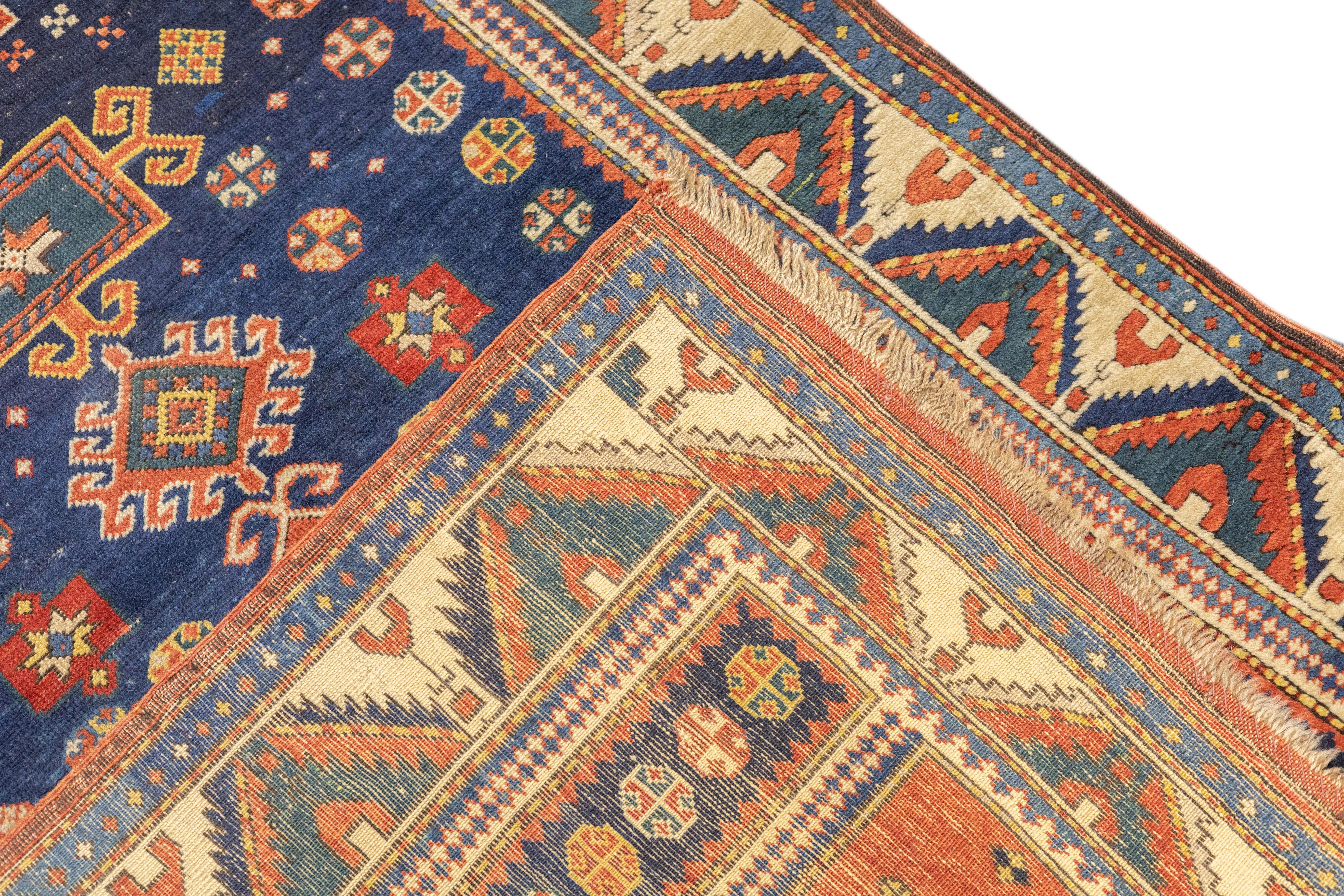 Antique Caucasian Kuba Rug 3'7'' x 5'8'' For Sale 6