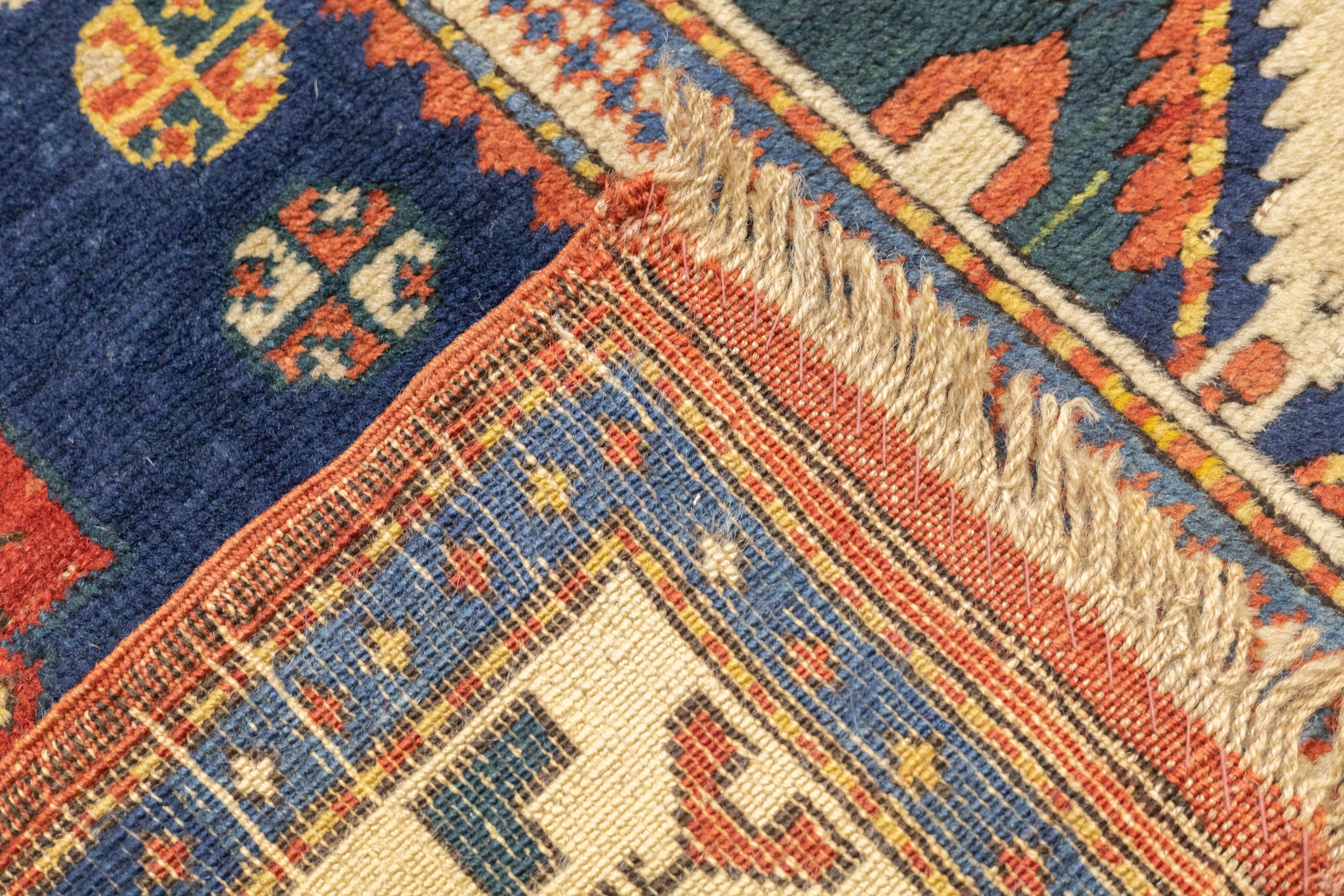 Antique Caucasian Kuba Rug 3'7'' x 5'8'' For Sale 7