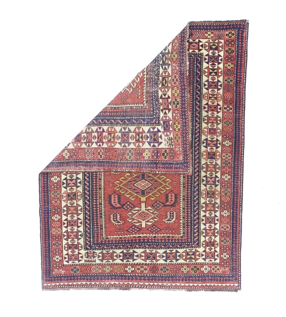 Antiker kaukasischer Kuba-Teppich 3'8
