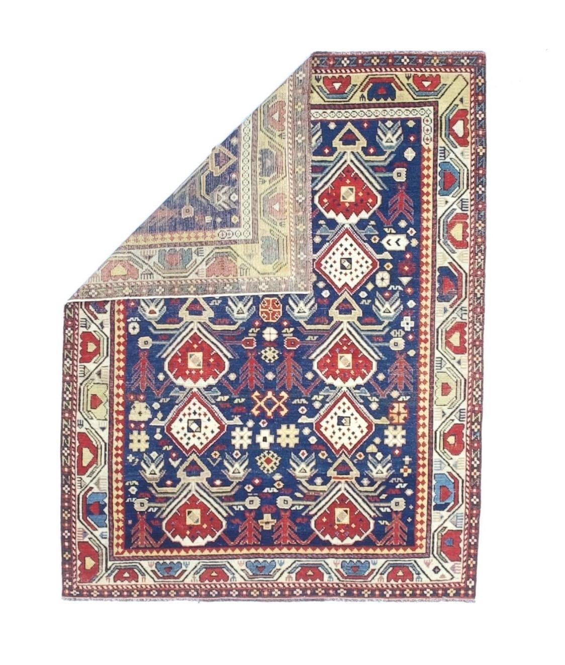 Antique Caucasian Kuba Rug 3'9