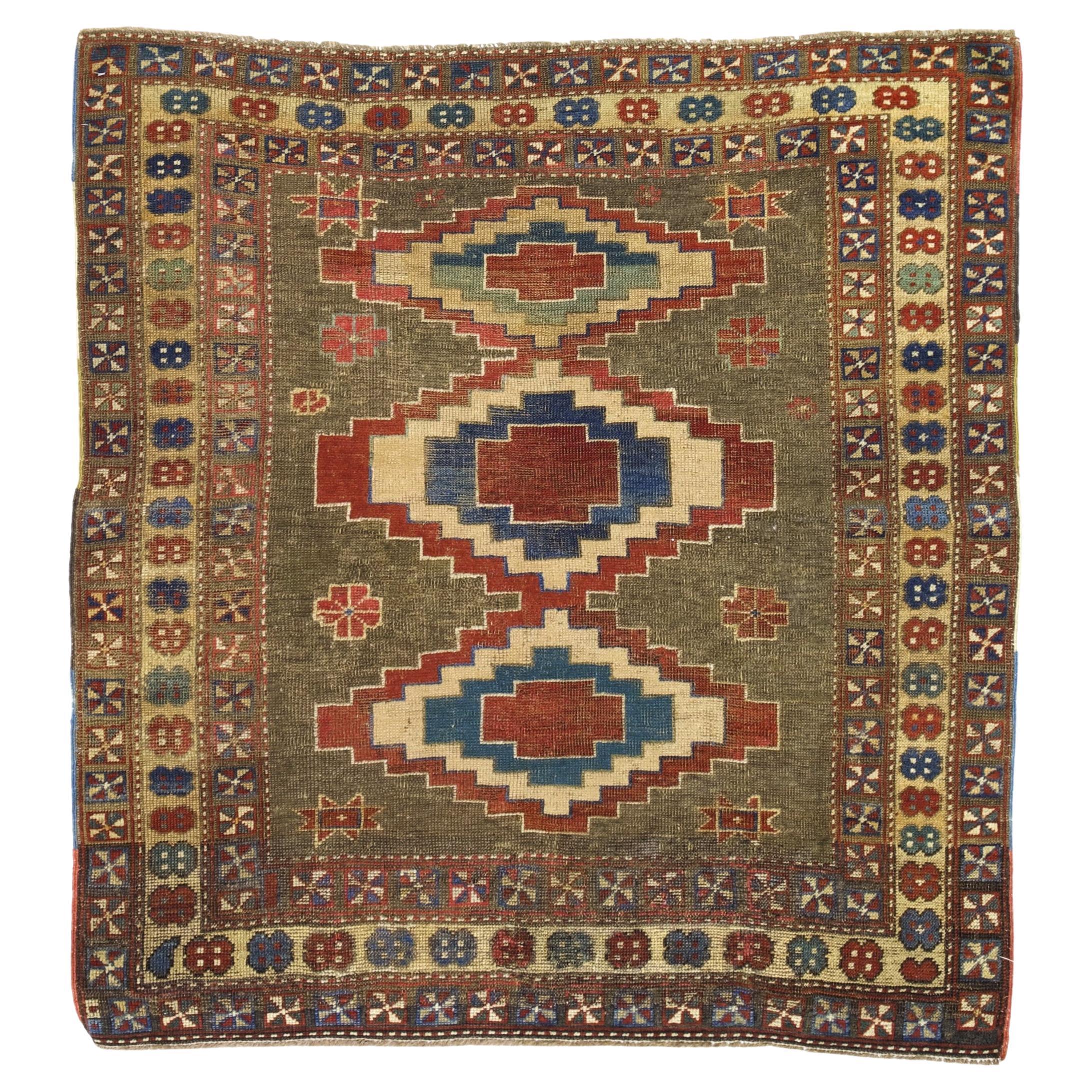 Antique Caucasian Kuba Rug 4’0" x 4’7"