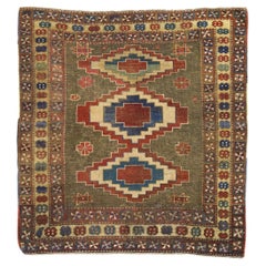 Antike kaukasischen Kuba Teppich 4'0" x 4'7"