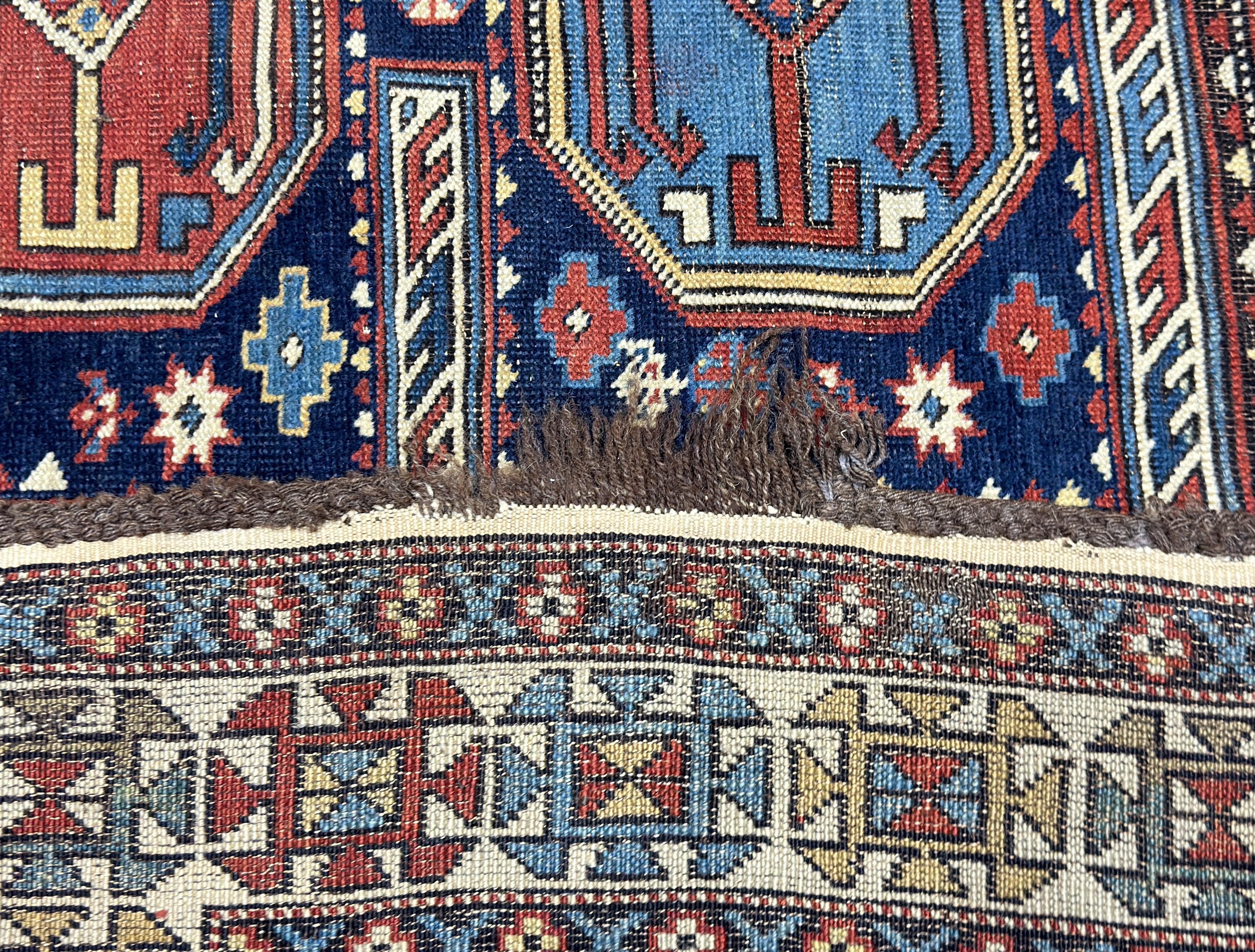 19th Century Antique Caucasian Kuba Rug 4'4