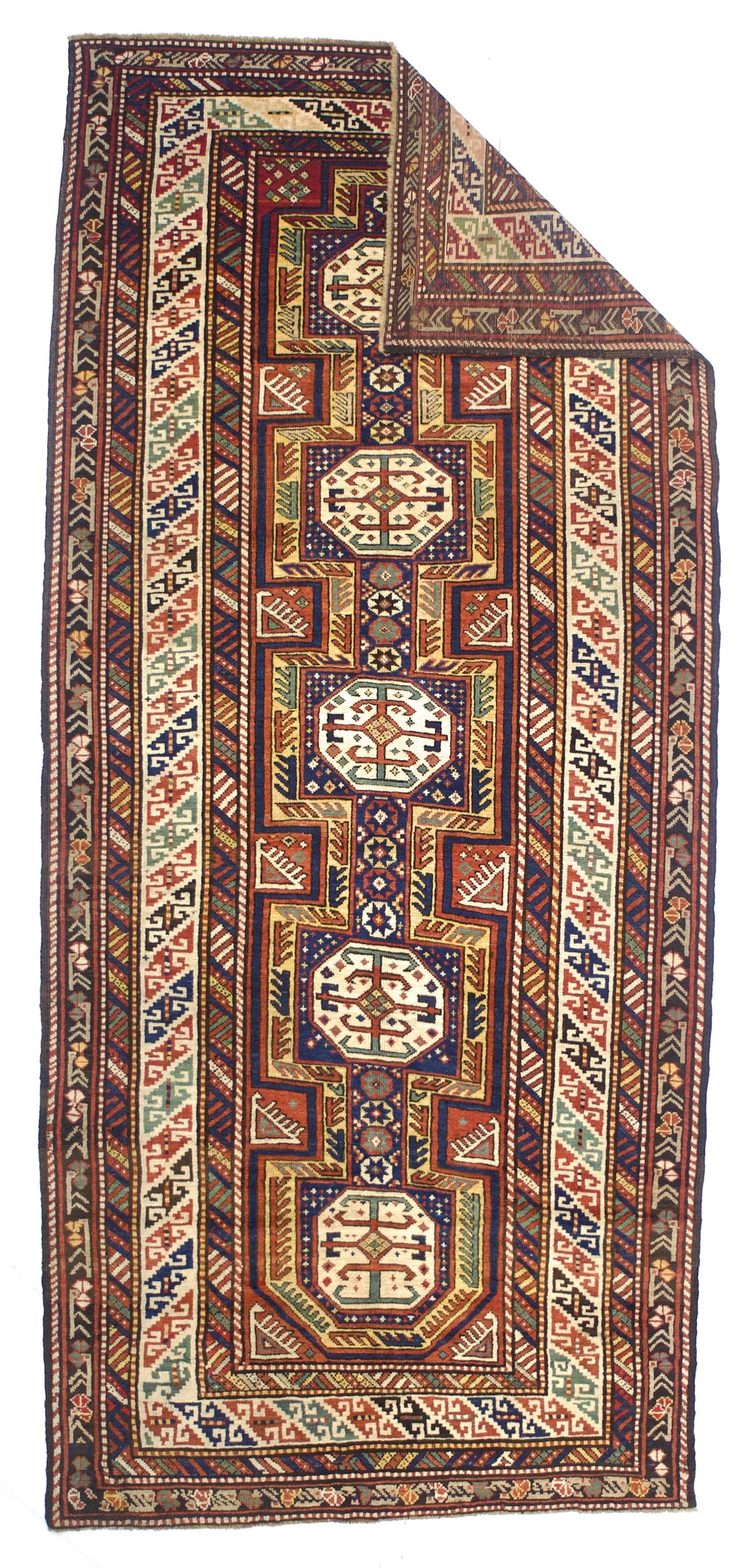 Ancien tapis caucasien Kuba 4'6