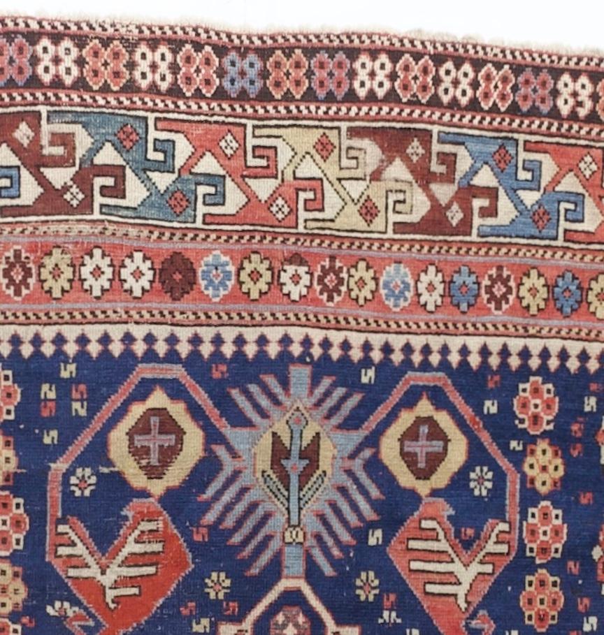 19th Century Antique Caucasian Kuba Rug 4'6
