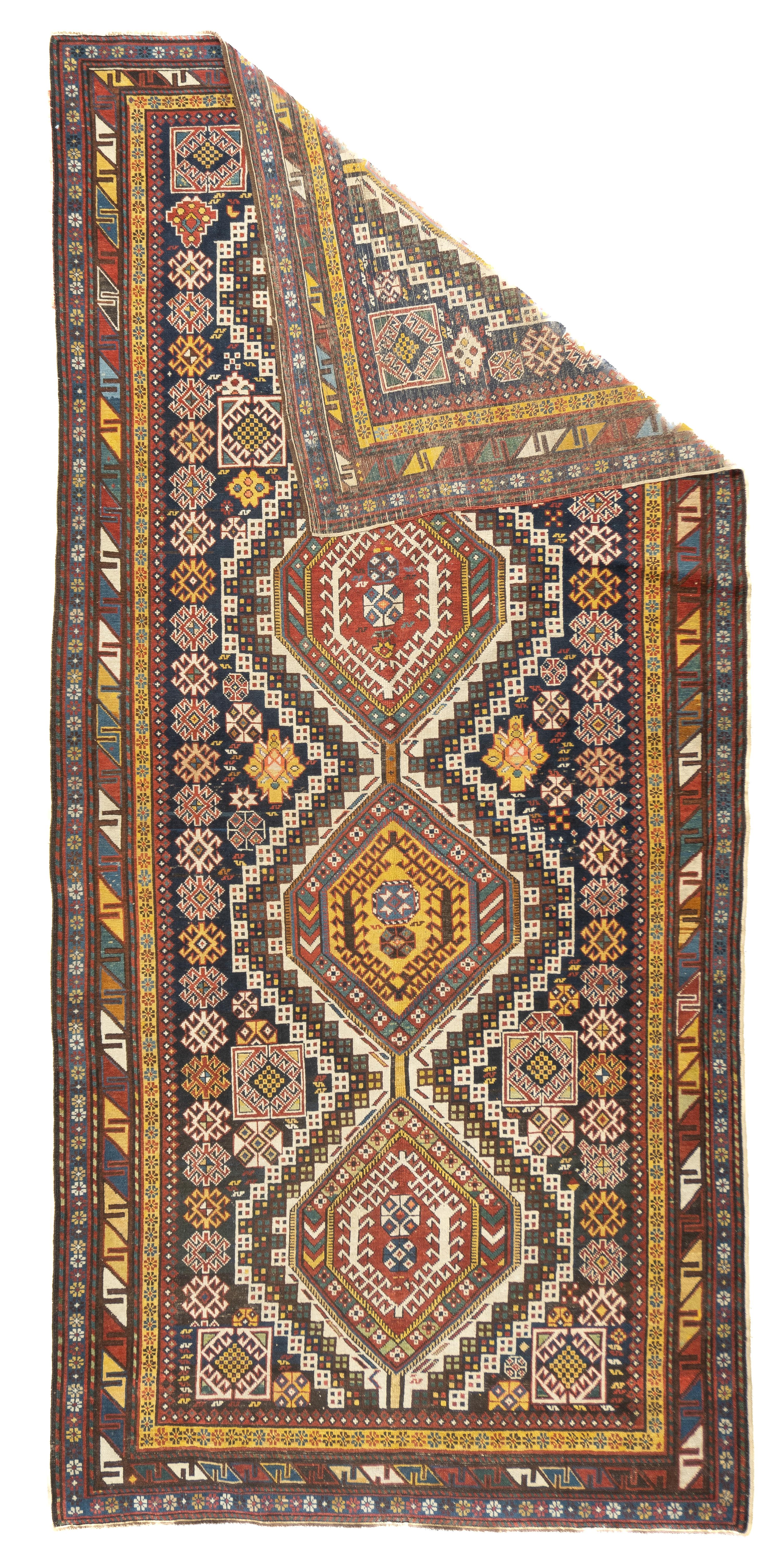 Ancien tapis caucasien Kuba 4'9'' x 10'0