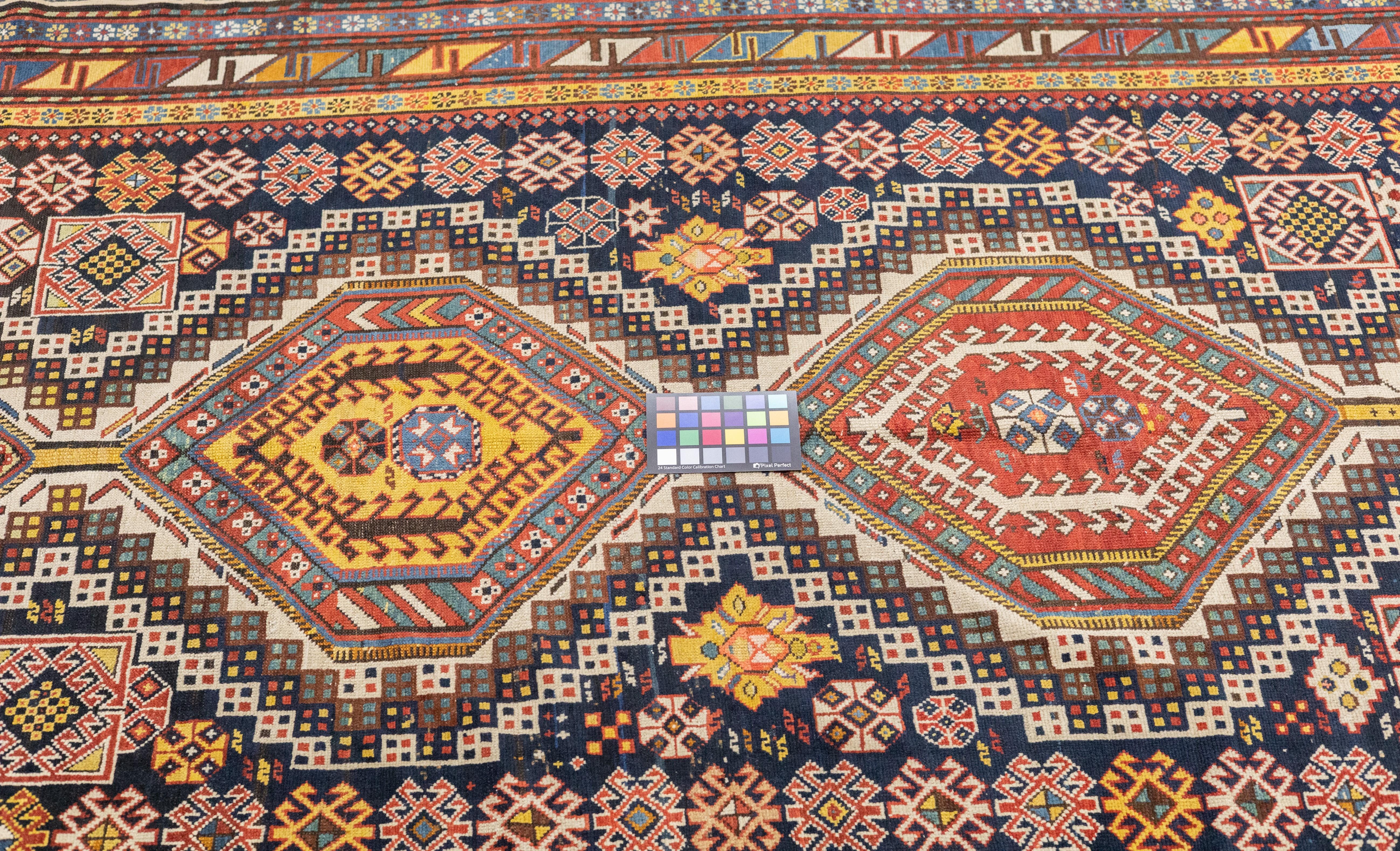 XIXe siècle Tapis Kuba caucasien ancien 4'9'' x 10'0