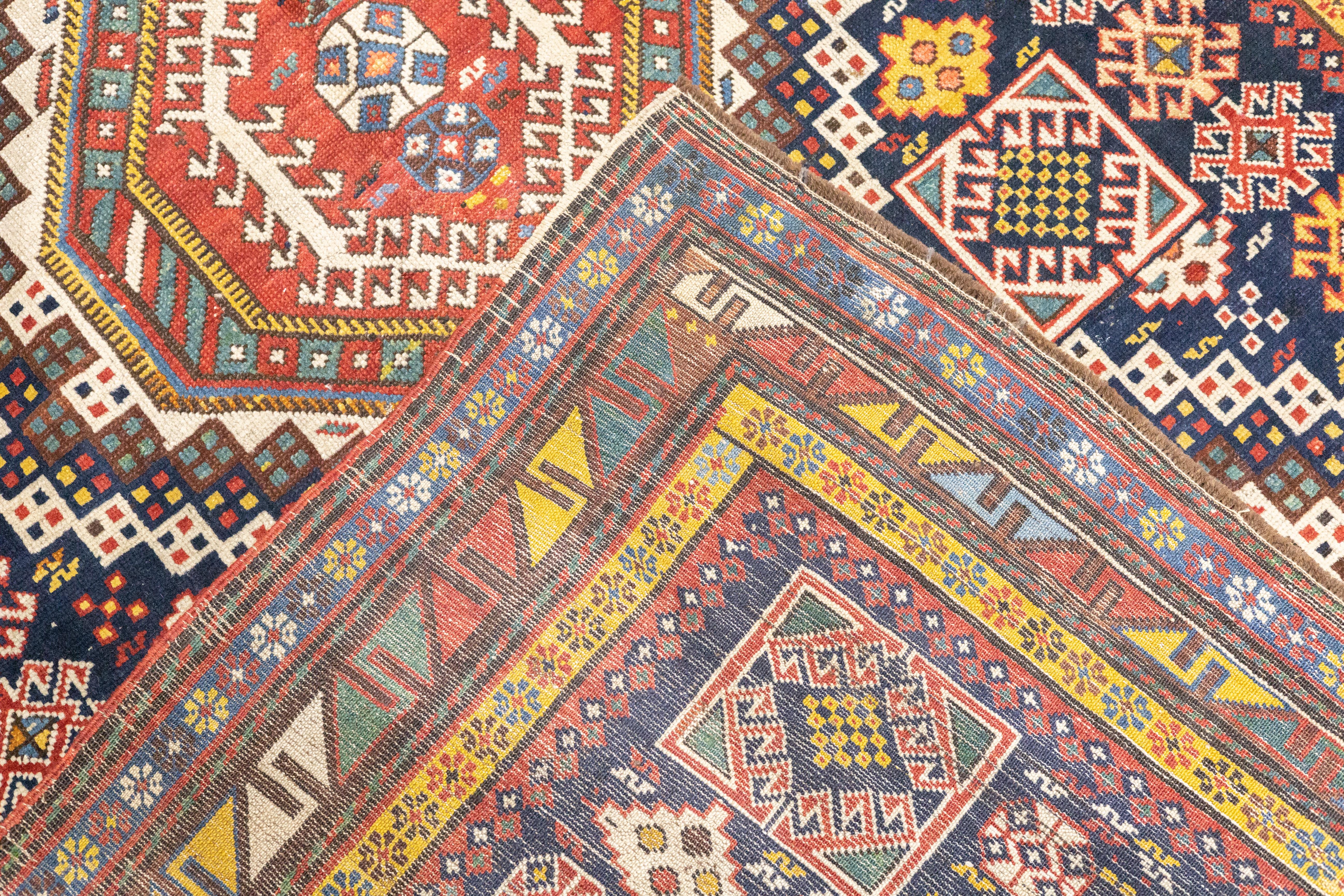 Laine Tapis Kuba caucasien ancien 4'9'' x 10'0