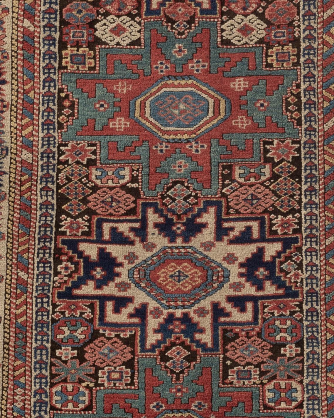 19th Century Antique Caucasian Kuba Rug, circa 1880  3'2 x 5'3 For Sale