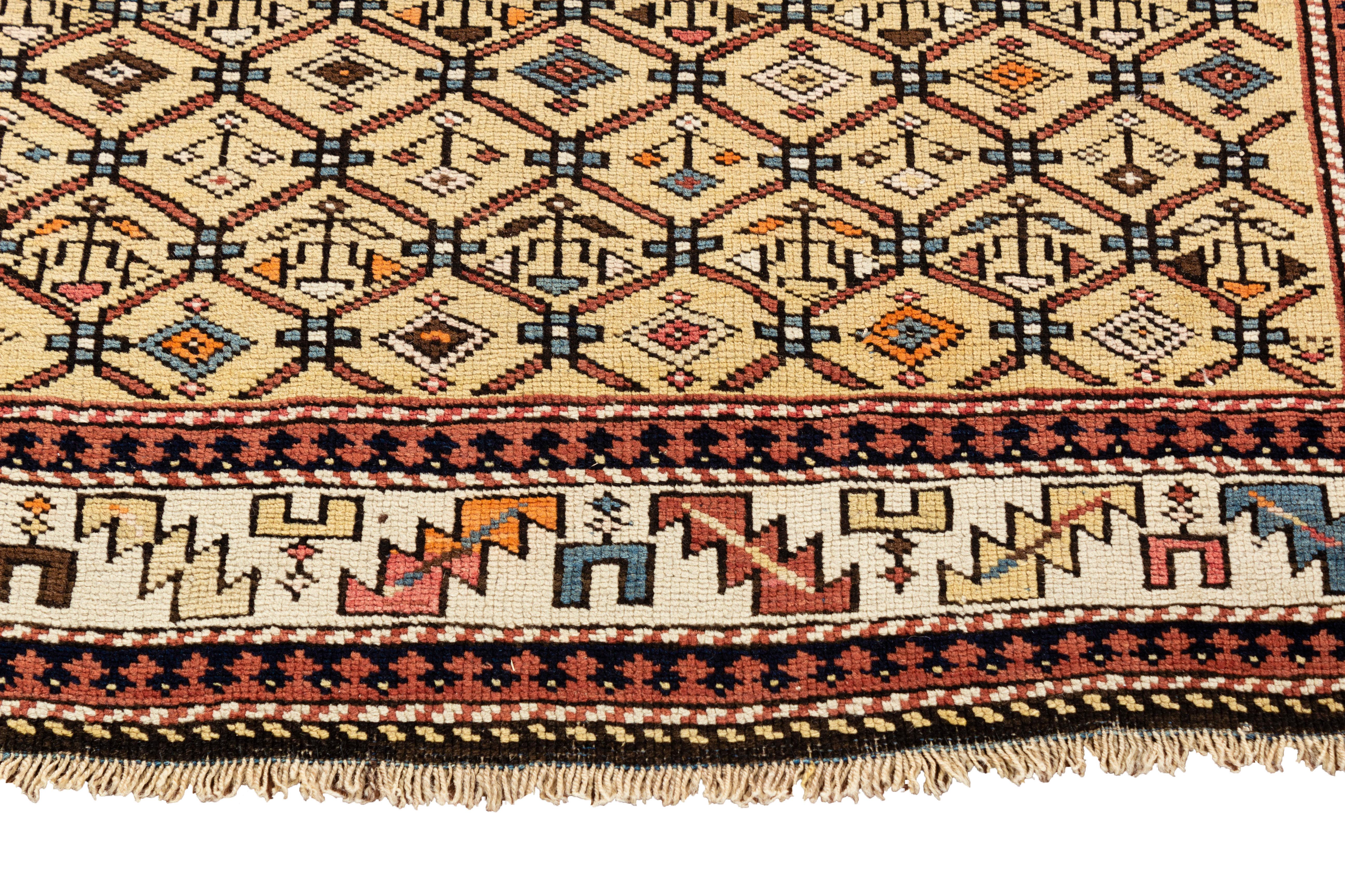 Ancien tapis caucasien Kuba, vers 1880  3'9 x 5'7 Bon état - En vente à Secaucus, NJ