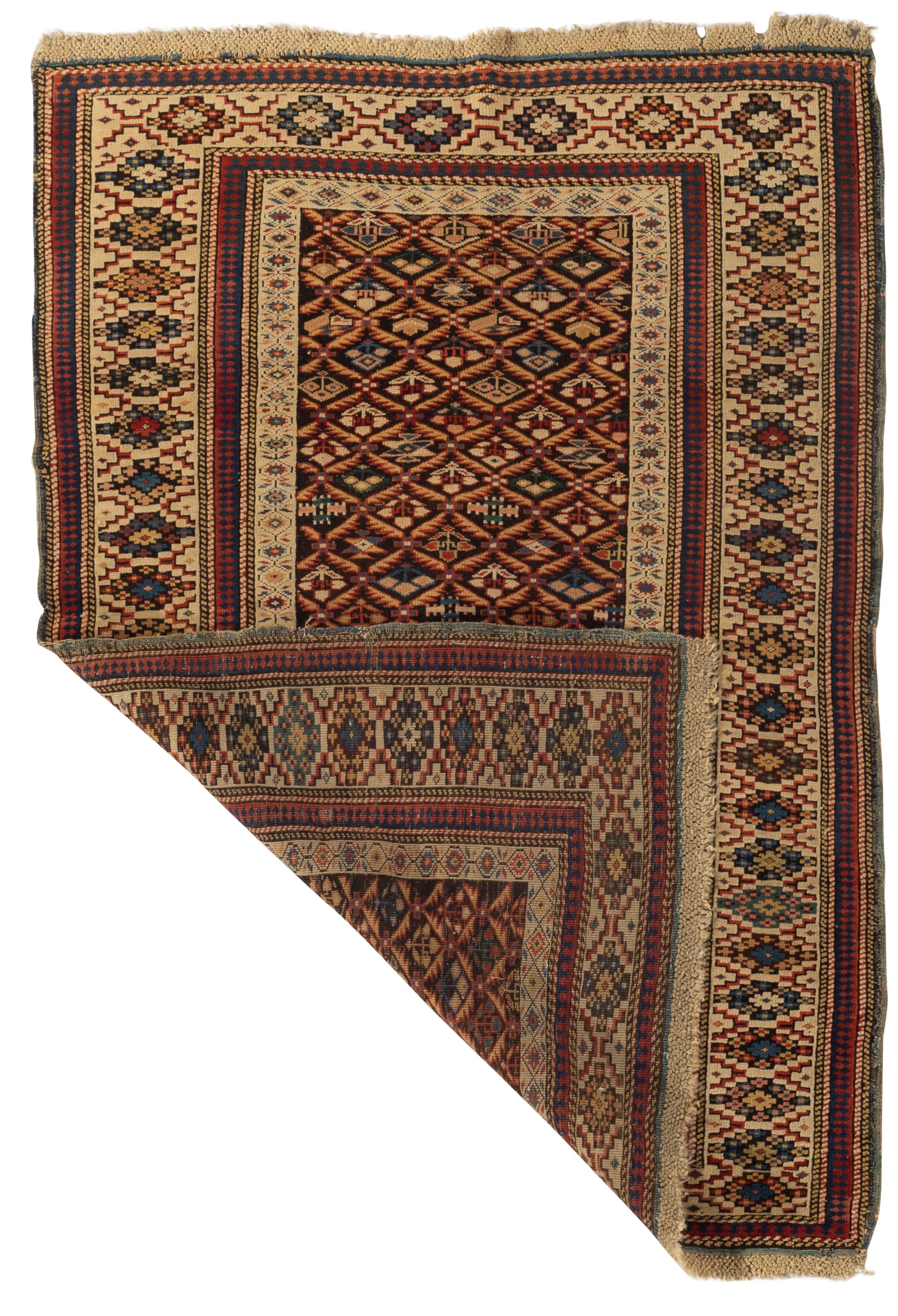 Wool Antique Caucasian Kuba Rug, circa 1880 For Sale