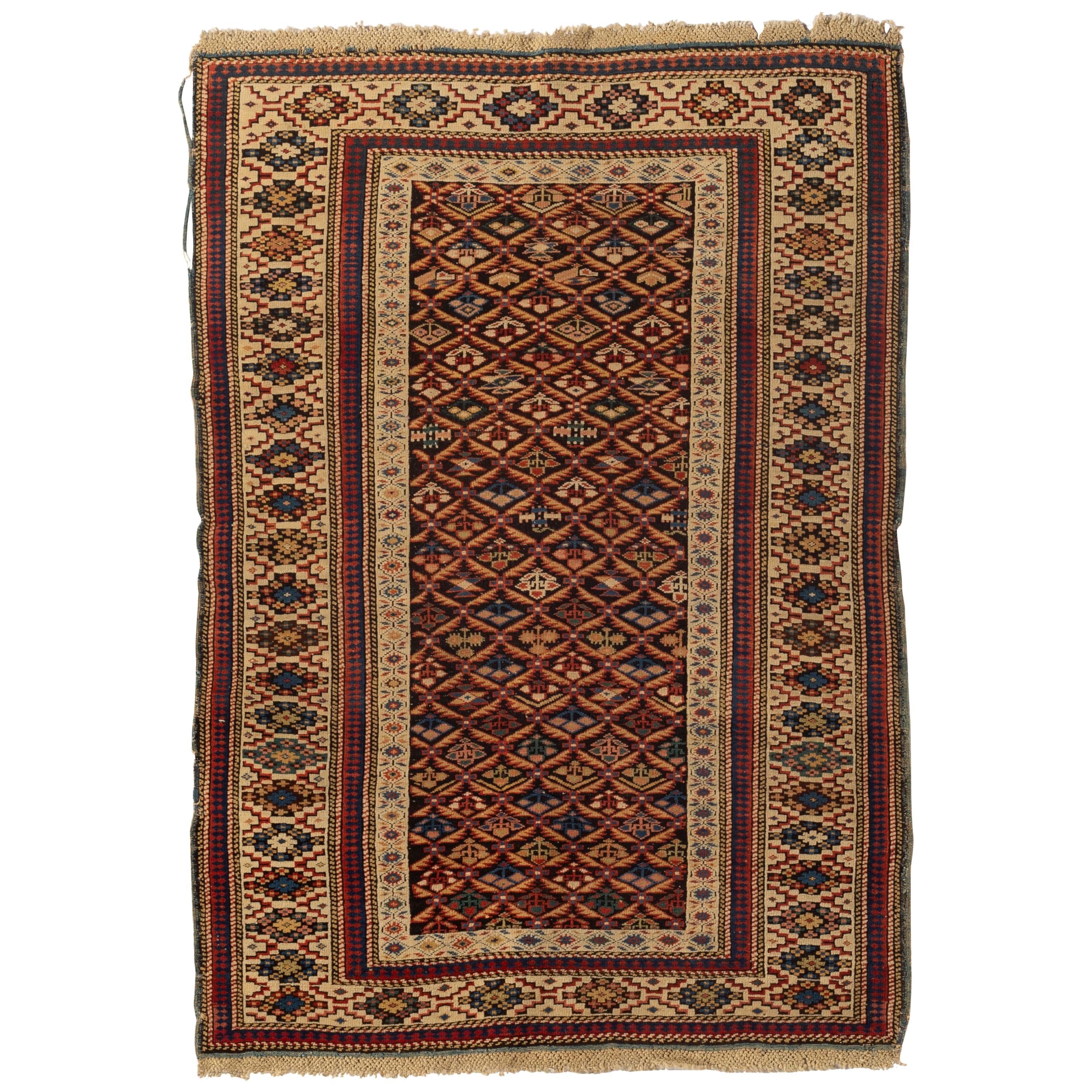 Tapis caucasien ancien Kuba, vers 1880